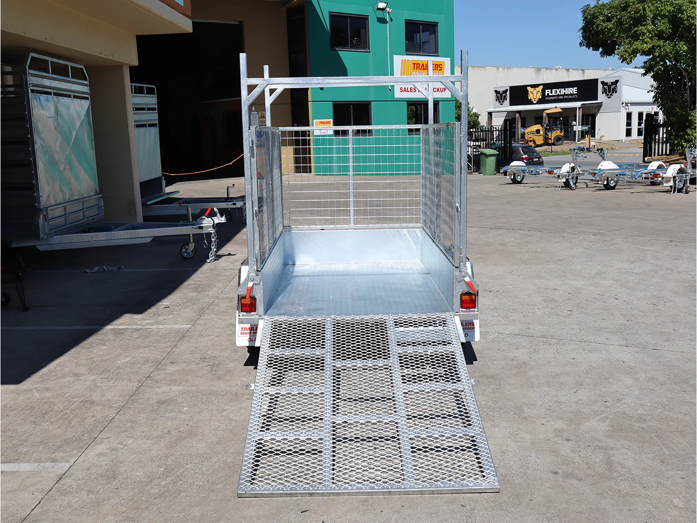 6x4 Galvanised 3ft Cage Trailer with 5ft Drop Down Ramp | Racks & Tilt Function | Trailer for Sale Brisbane — image 2