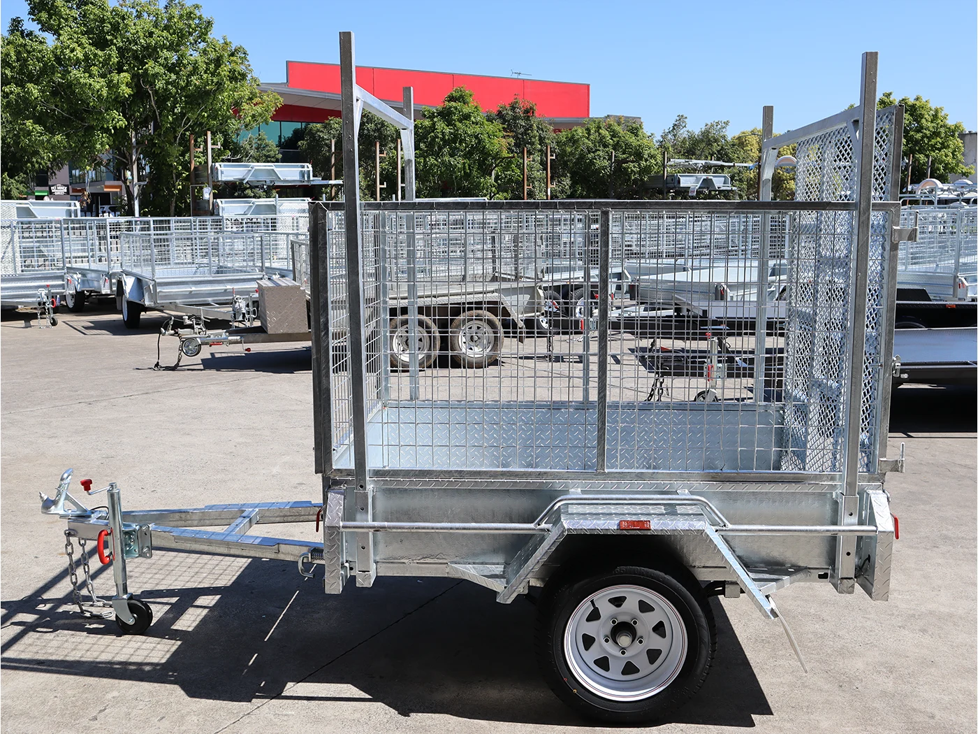 6x4 Galvanised 3ft Cage Trailer with 5ft Drop Down Ramp | Racks & Tilt Function | Trailer for Sale Brisbane — image 3
