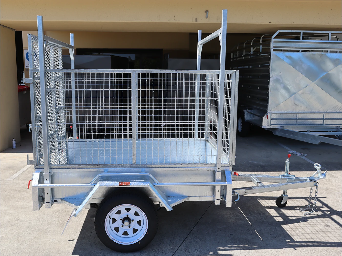 6x4 Galvanised 3ft Cage Trailer with 5ft Drop Down Ramp | Racks & Tilt Function | Trailer for Sale Brisbane — image 6