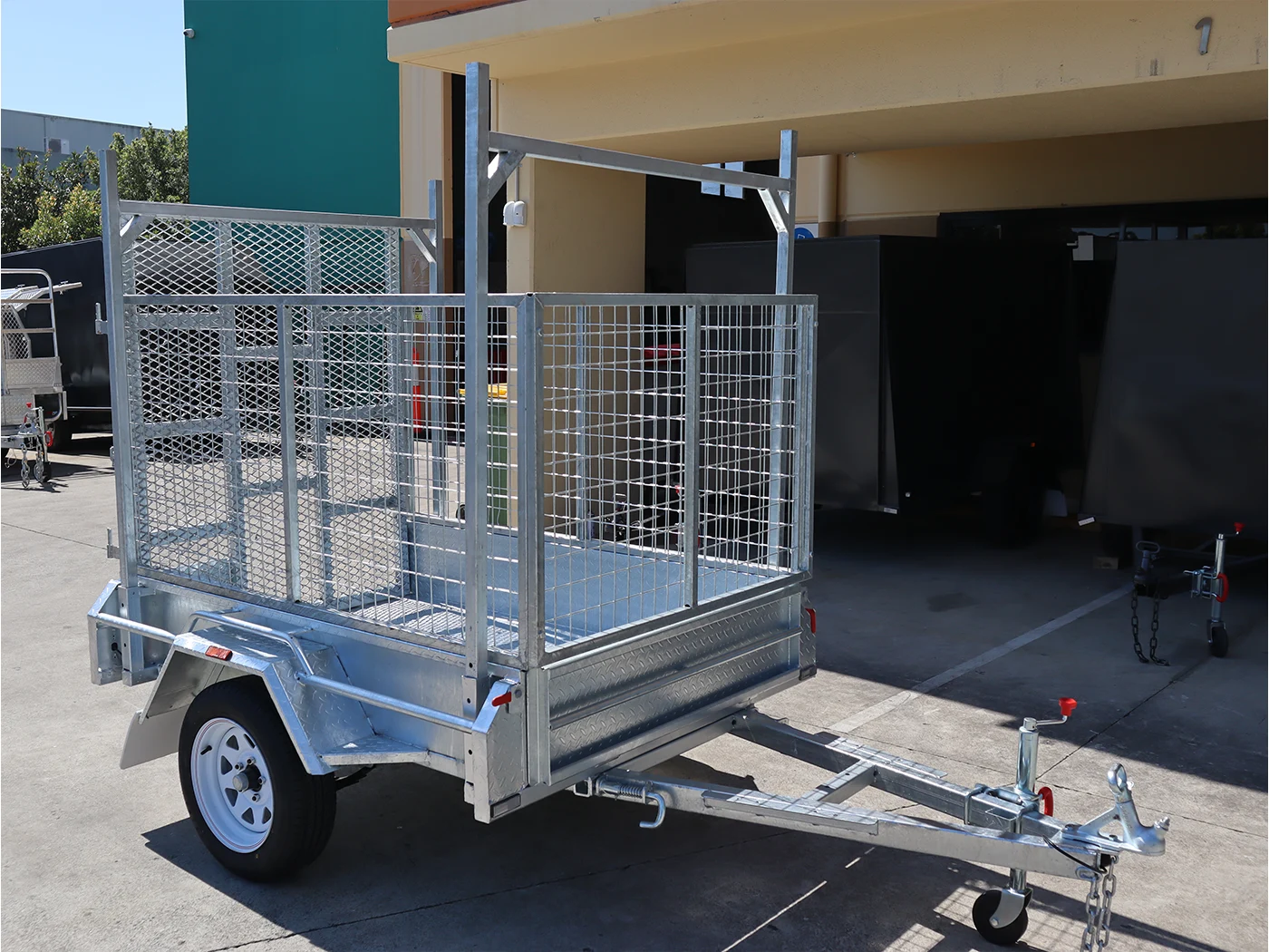 6x4 Galvanised 3ft Cage Trailer with 5ft Drop Down Ramp | Racks & Tilt Function | Trailer for Sale Brisbane — image 7