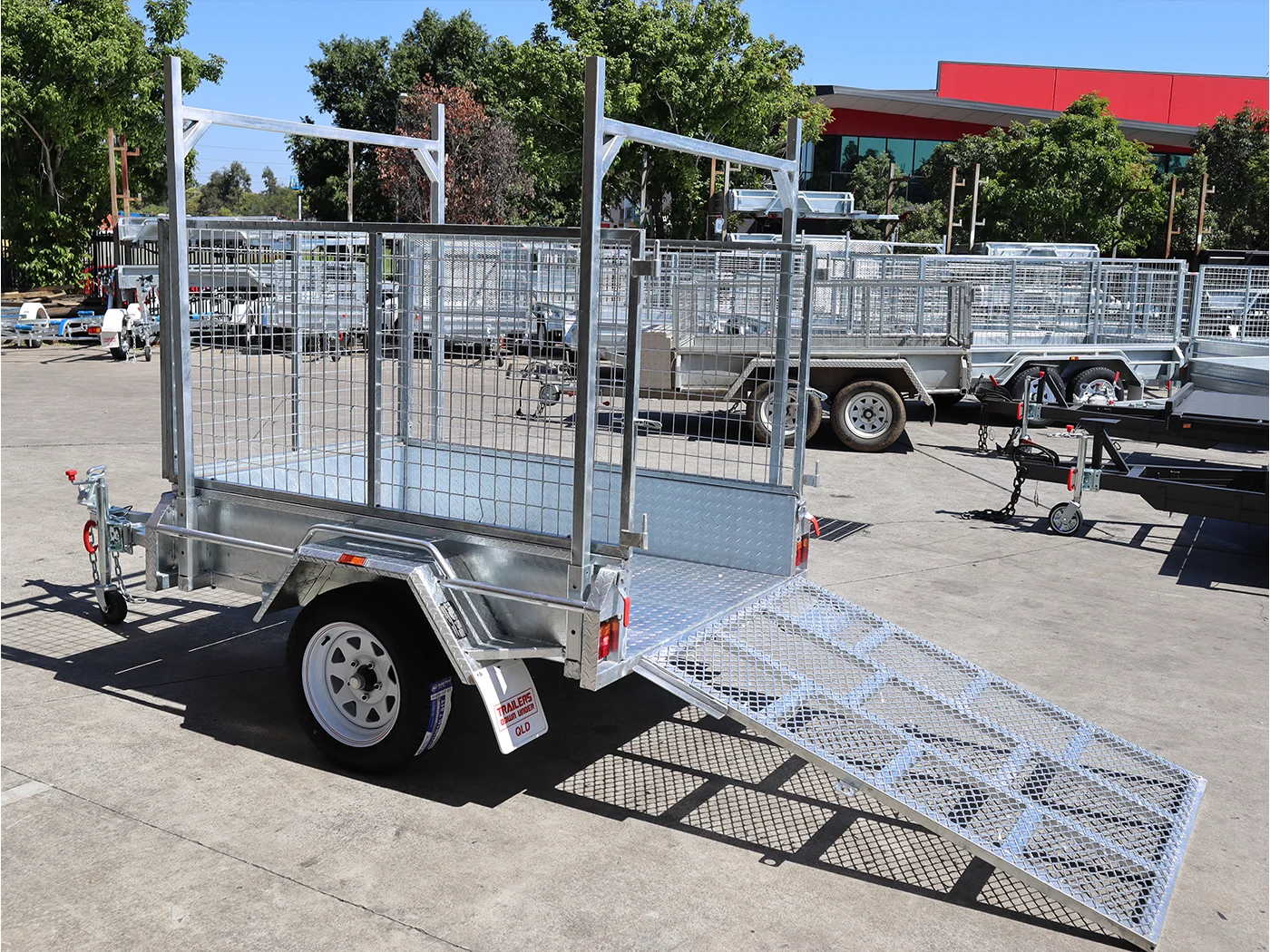 6x4 Galvanised 3ft Cage Trailer with 5ft Drop Down Ramp | Racks & Tilt Function | Trailer for Sale Brisbane — image 10