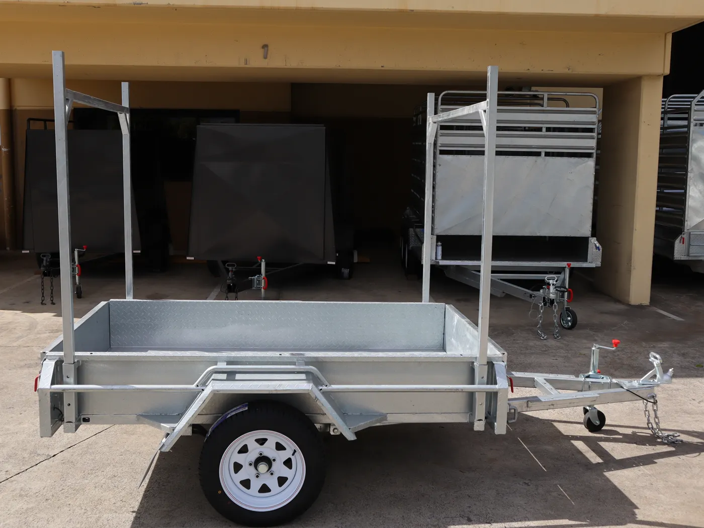 7x4 Galvanised Trailer with Tilt Function | Ladder Racks | Single Axle Galvanised Box Trailer For Sale - Brisbane — image 8