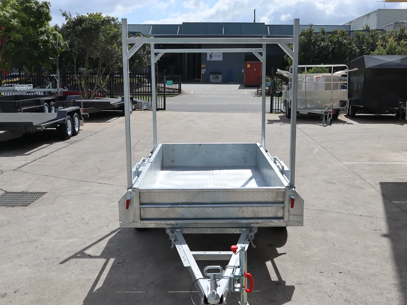 7x4 Galvanised Trailer with Tilt Function | Ladder Racks | Single Axle Galvanised Box Trailer For Sale - Brisbane — image 9