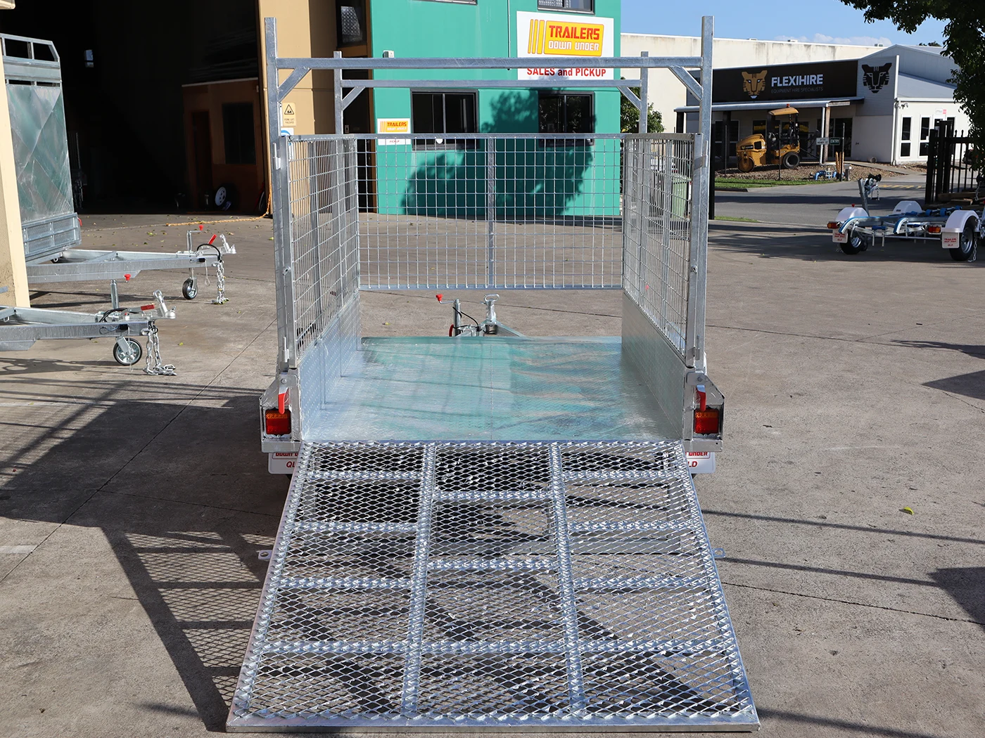 7x5 Galvanised 3ft Cage Trailer with 5ft Drop Down Ramp | Racks & Tilt Function | Trailer for Sale Brisbane — image 4
