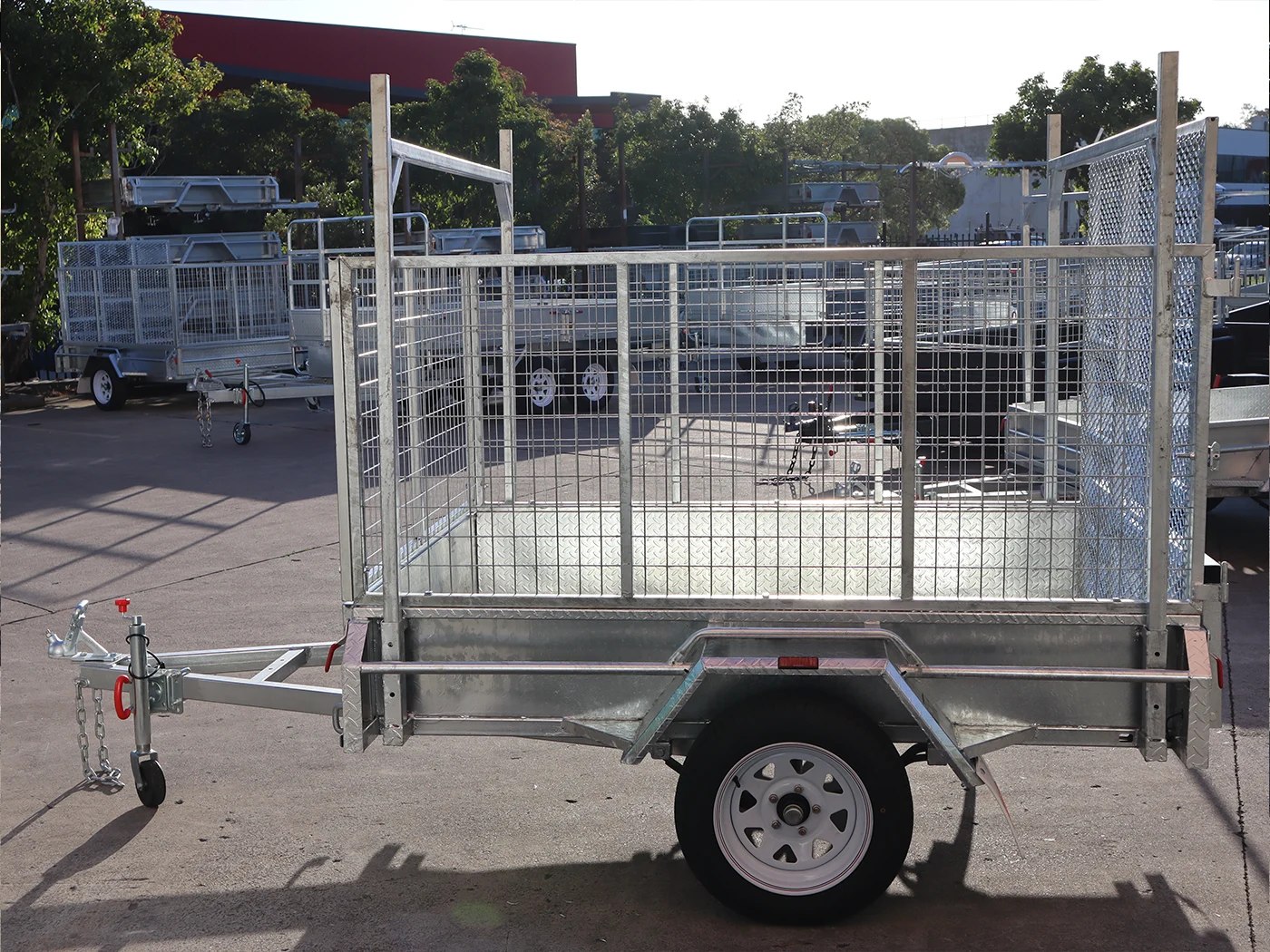 7x5 Galvanised 3ft Cage Trailer with 5ft Drop Down Ramp | Racks & Tilt Function | Trailer for Sale Brisbane — image 3