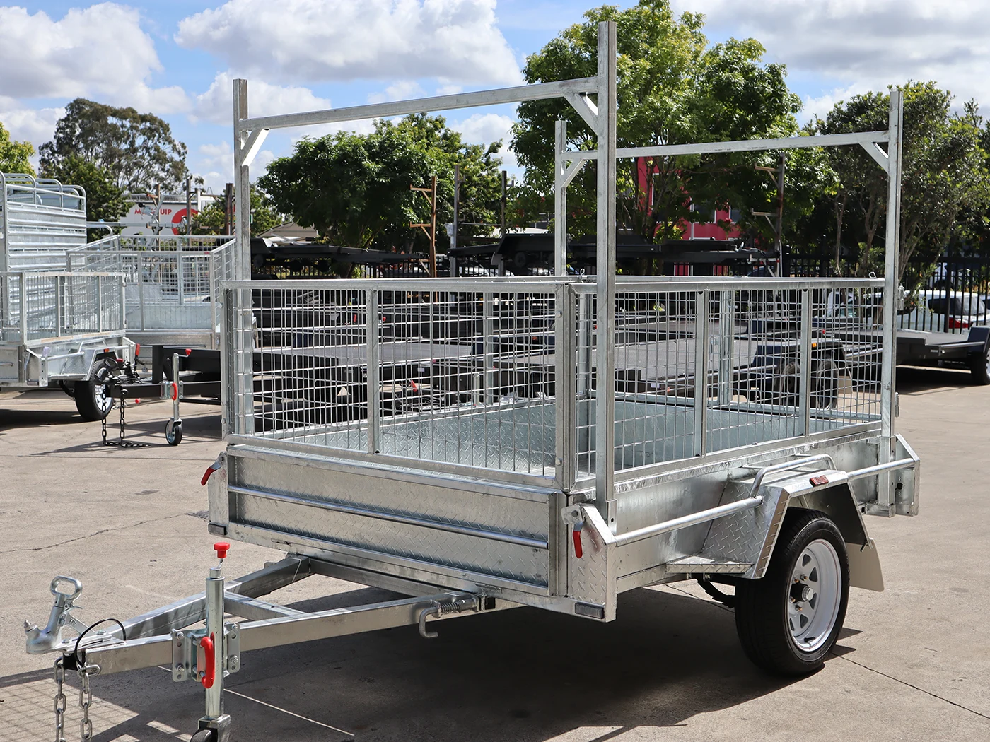 7x5 galvanised cage trailer with ladder racks brisbane 12