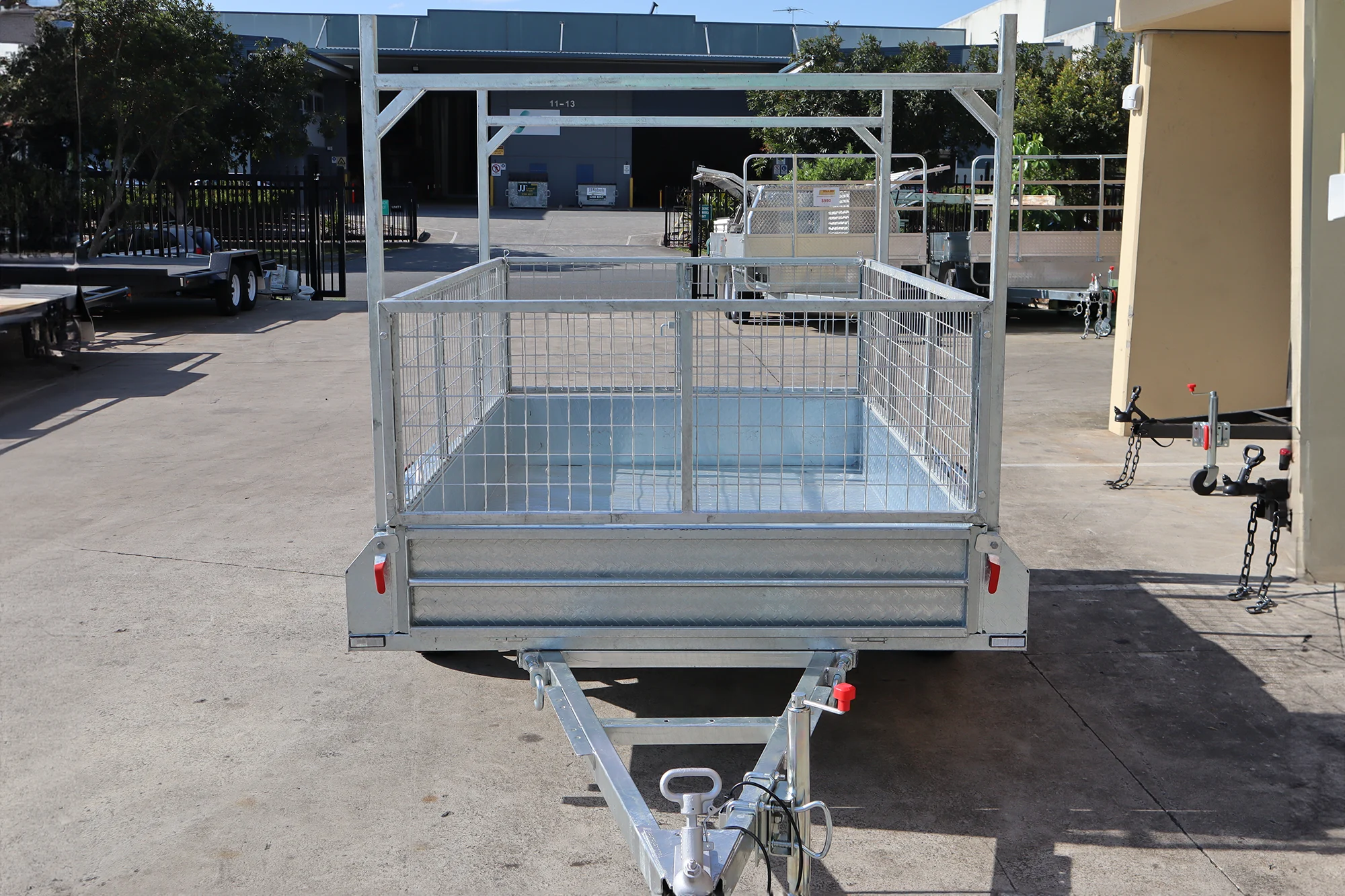 8x5 Galvanised 2ft Cage Trailer with Ladder Racks and Tilt Function for Sale — image 2