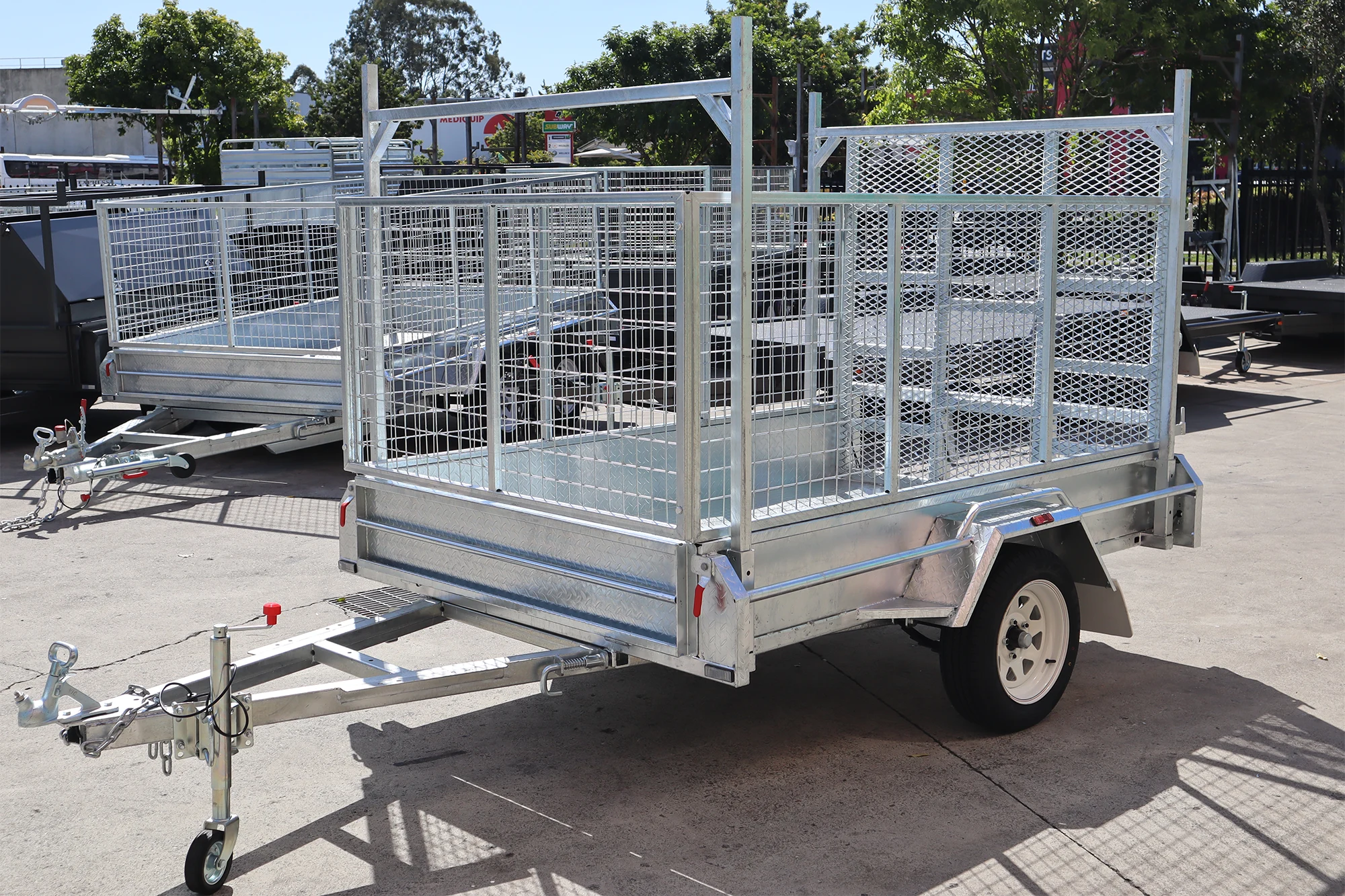 8x5 Galvanised 3ft Cage Trailer with 5ft Drop Down Ramp | Racks & Tilt Function | Trailer for Sale Brisbane — image 6