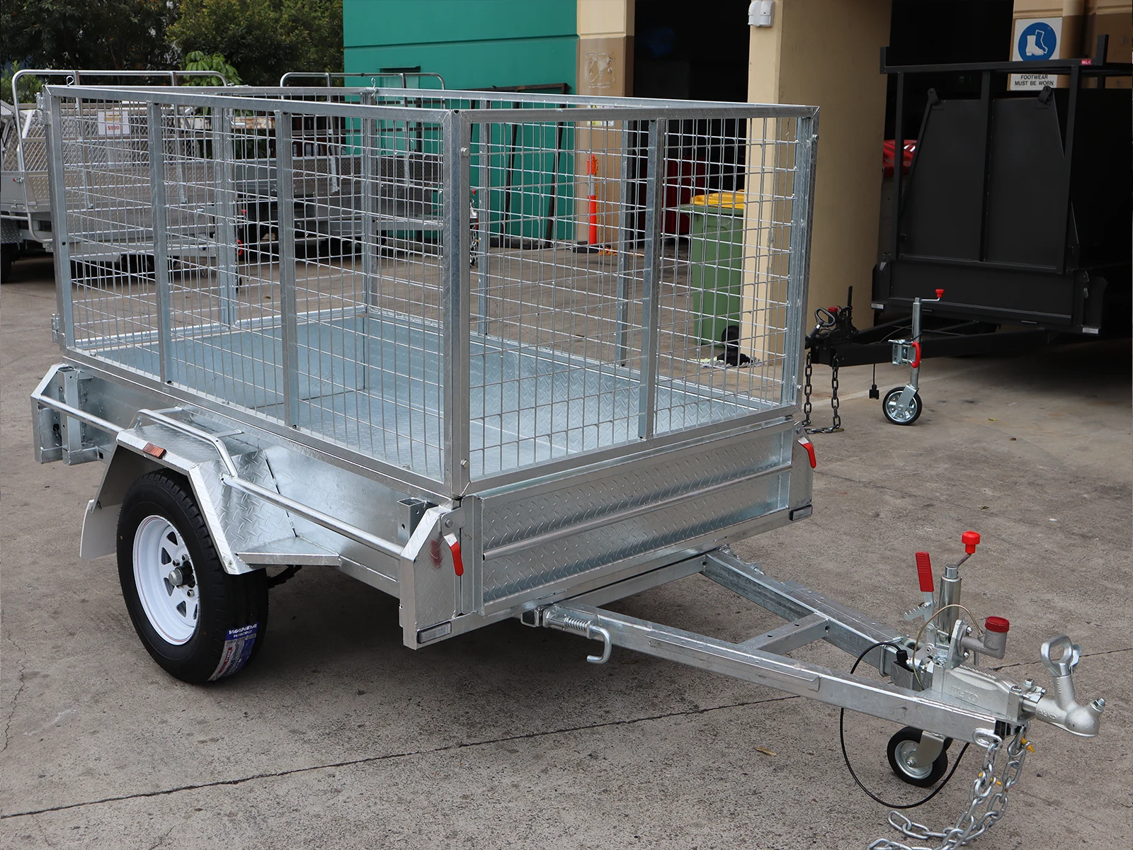 7x4 Extra Heavy Duty Single Axle Galvanised Trailer 1.0 Tonne ATM with 3 Ft Cage for Sale in Brisbane — image 7