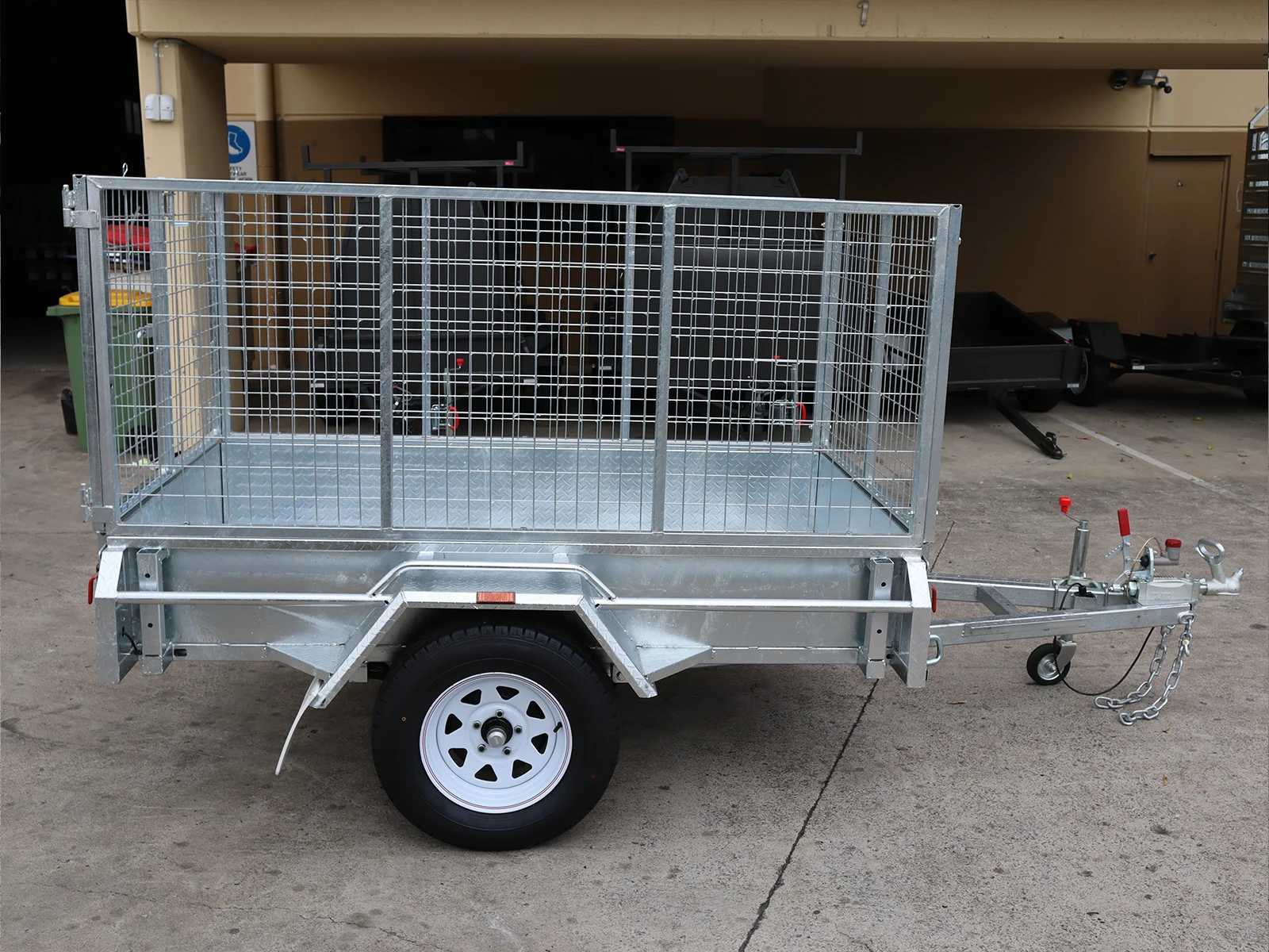 7x4 Extra Heavy Duty Single Axle Galvanised Trailer 1.0 Tonne ATM with 3 Ft Cage for Sale in Brisbane — image 6