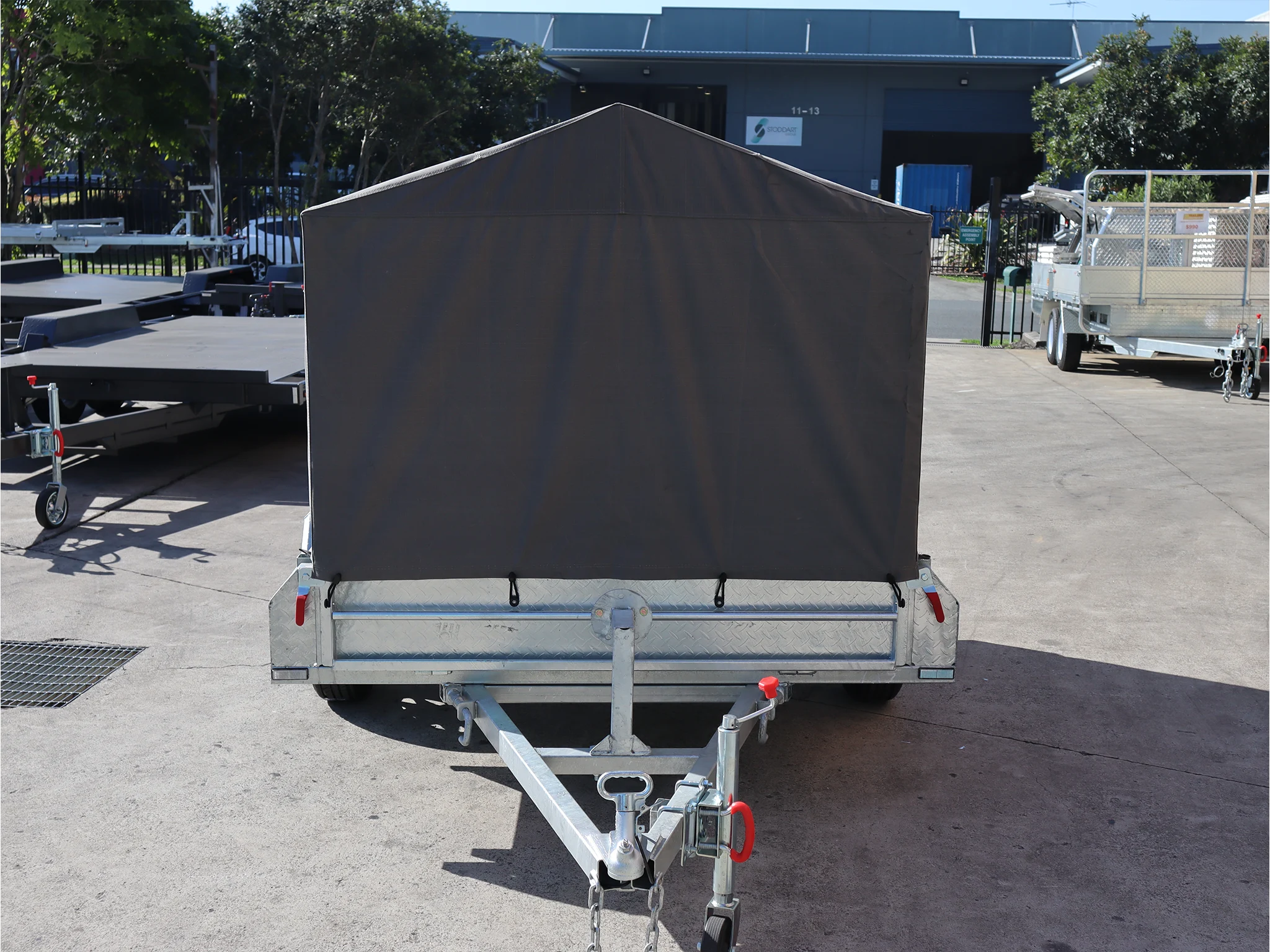 7x5 Heavy Duty Single Axle Galvanised Box Trailer with 3 Ft Cage | Canvas Cover for Sale in Brisbane — image 3