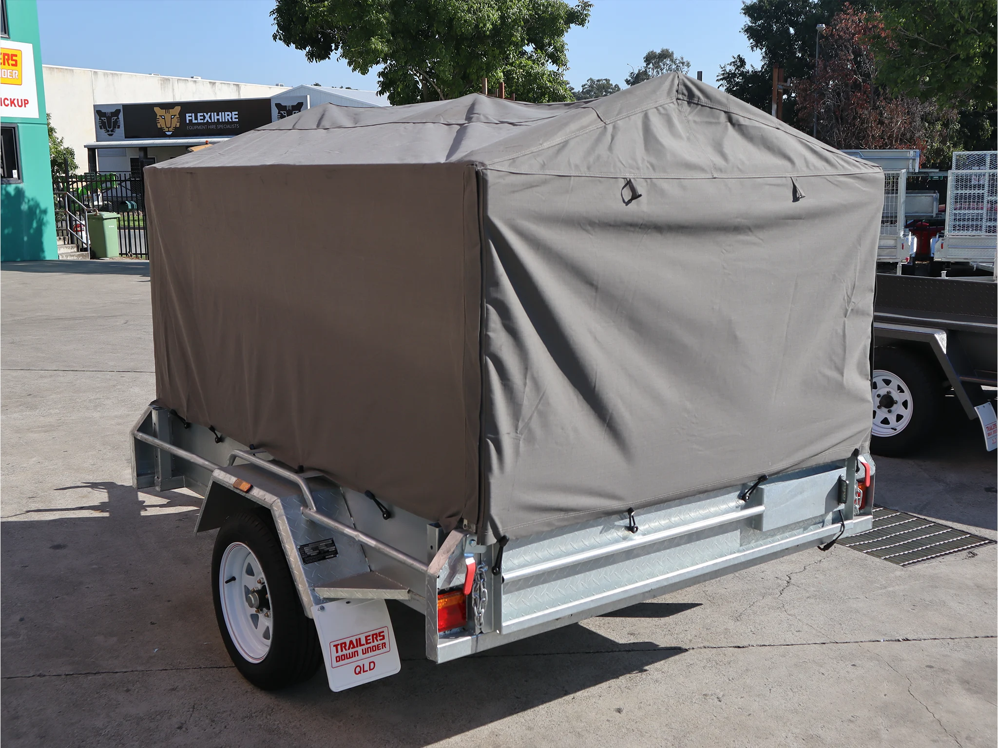 7x5 Heavy Duty Single Axle Galvanised Box Trailer with 3 Ft Cage | Canvas Cover for Sale in Brisbane — image 7