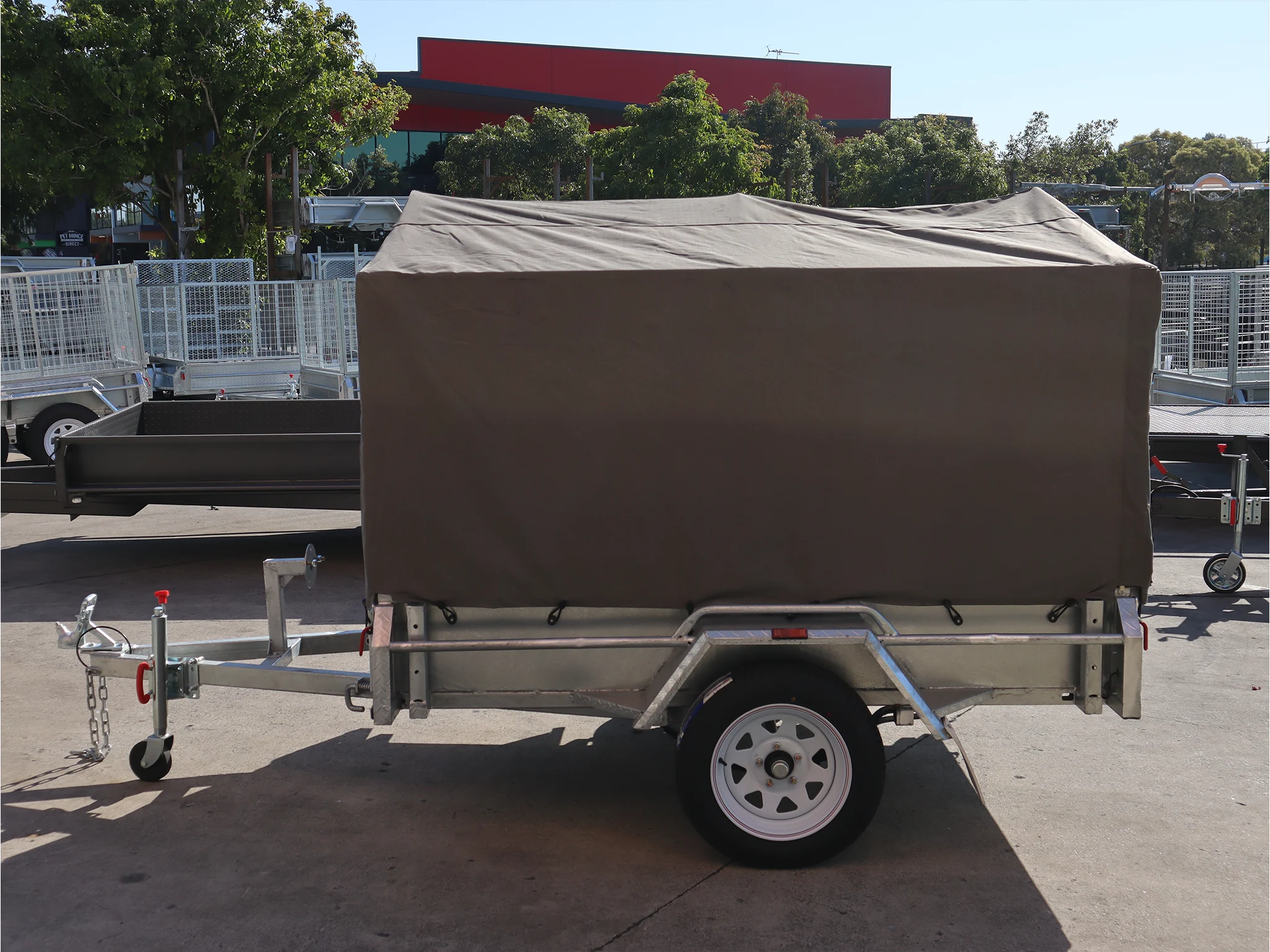 7x5 Heavy Duty Single Axle Galvanised Box Trailer with 3 Ft Cage | Canvas Cover for Sale in Brisbane — image 8