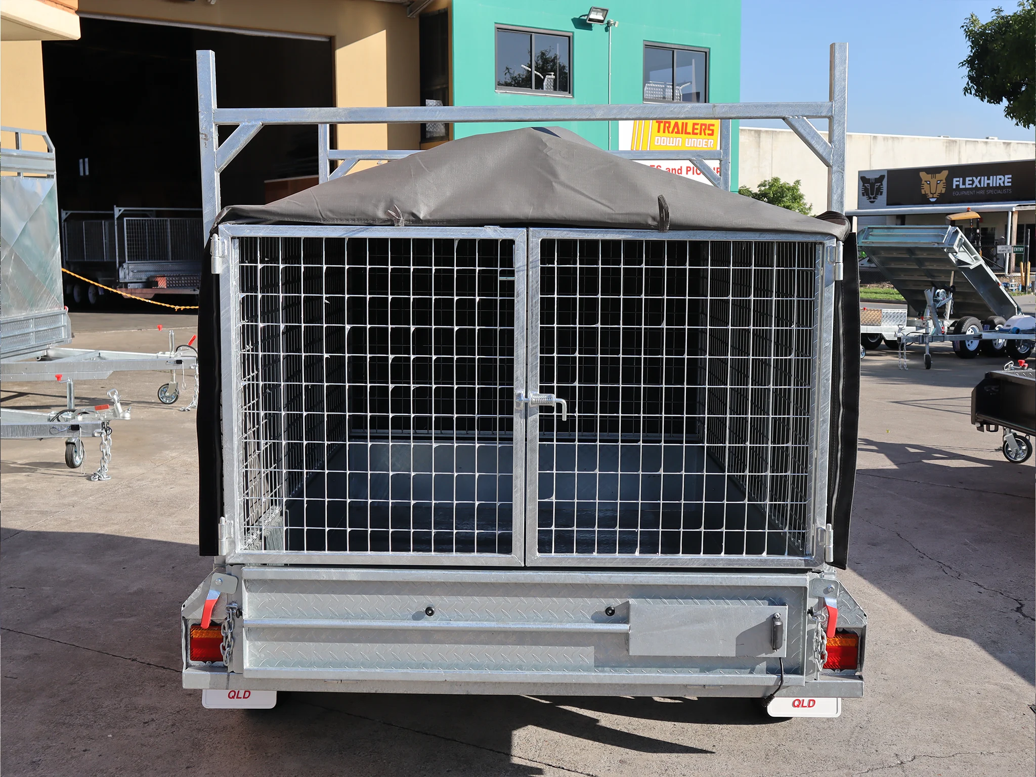 7x5 Heavy Duty Single Axle Galvanised Box Trailer with 3 Ft Cage | Canvas Cover | Racks for Sale in Brisbane — image 5