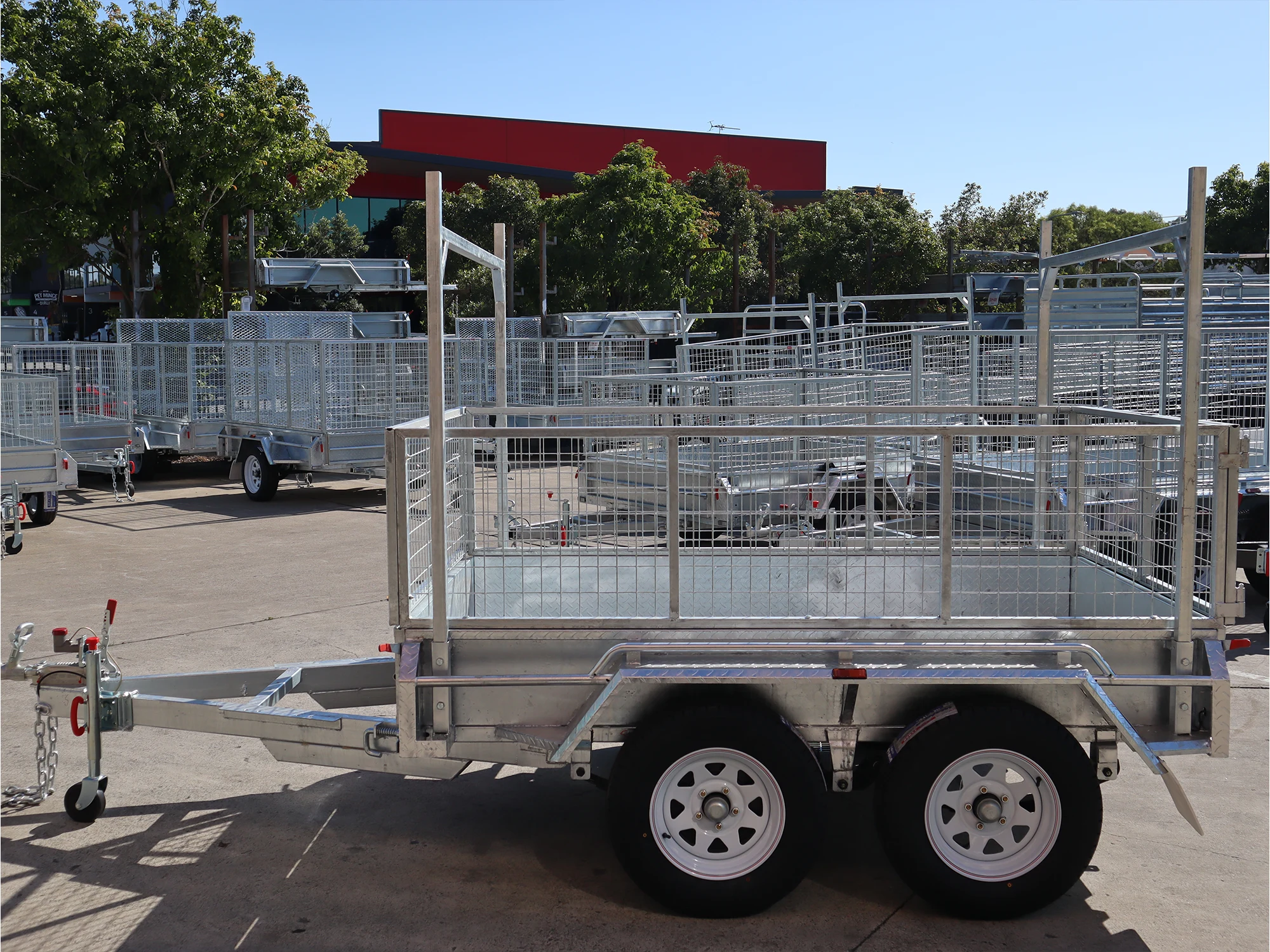 8x5 Galvanised Cage Trailer For Sale with Racks and 2ft Cage — image 3