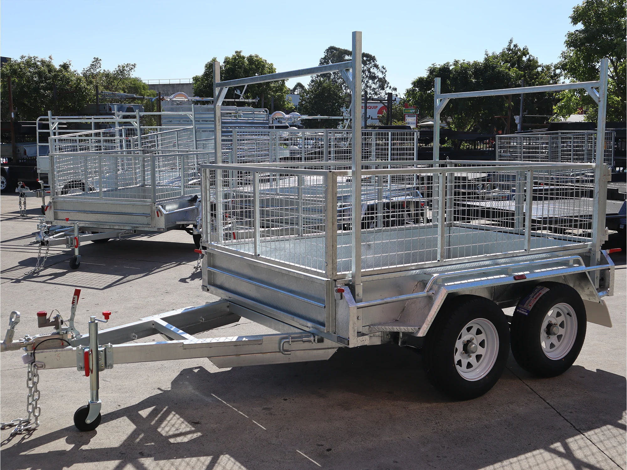 8x5 Galvanised Cage Trailer For Sale with 2ft Cage Racks and Ramps — image 11