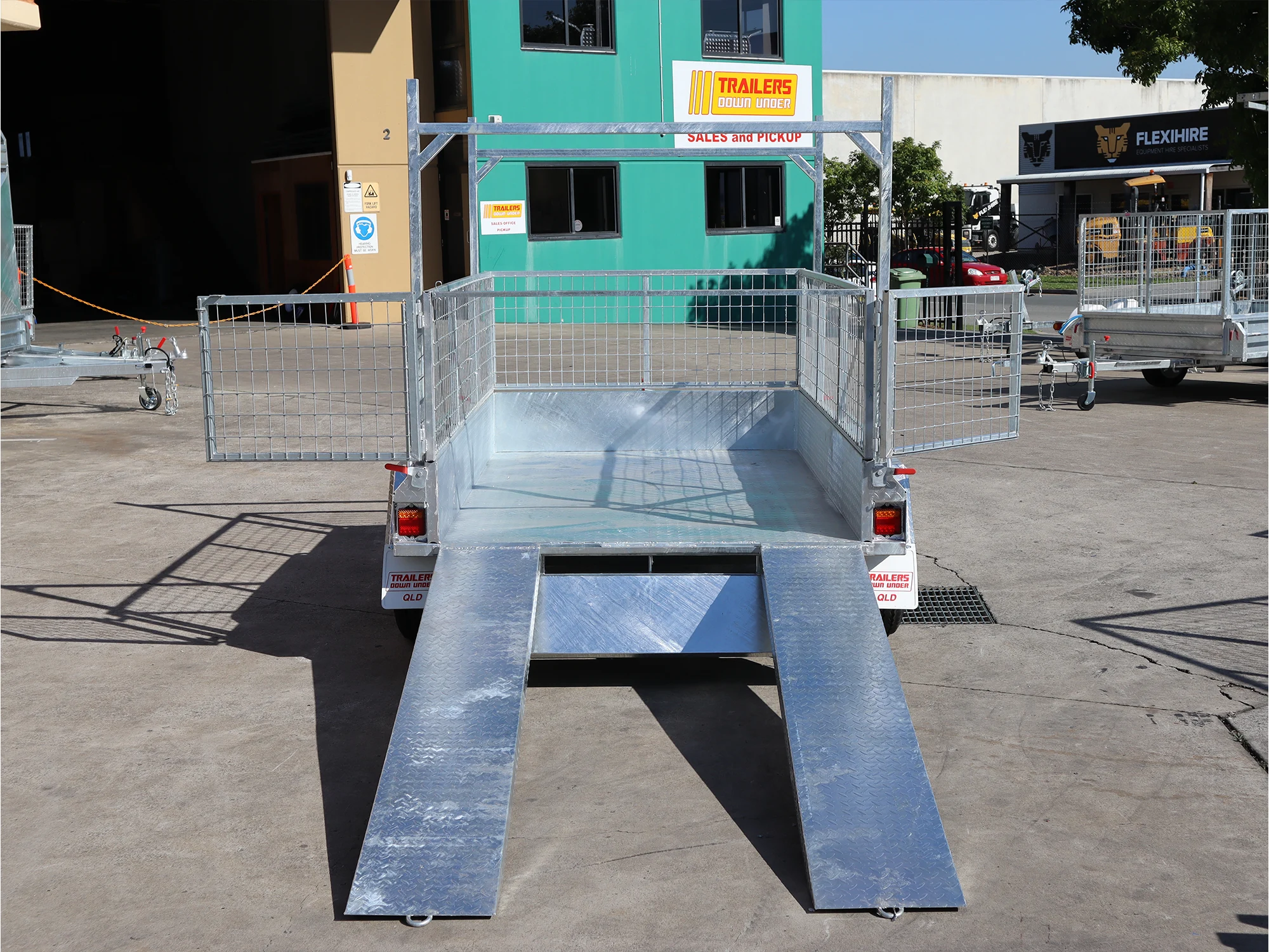 8x5 Galvanised Cage Trailer For Sale with 2ft Cage Racks and Ramps — image 13
