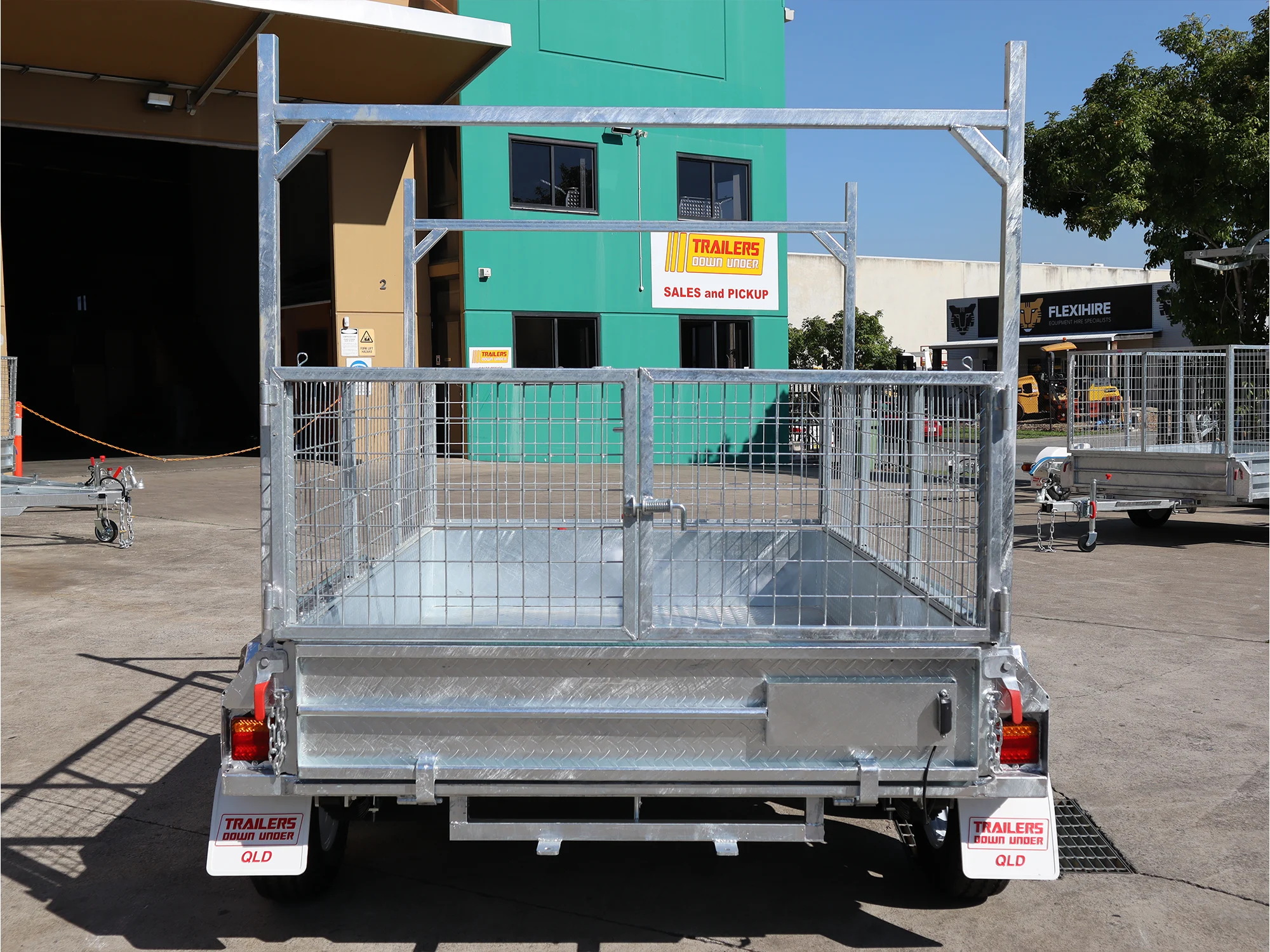8x5 Galvanised Cage Trailer For Sale with 2ft Cage Racks and Ramps — image 7