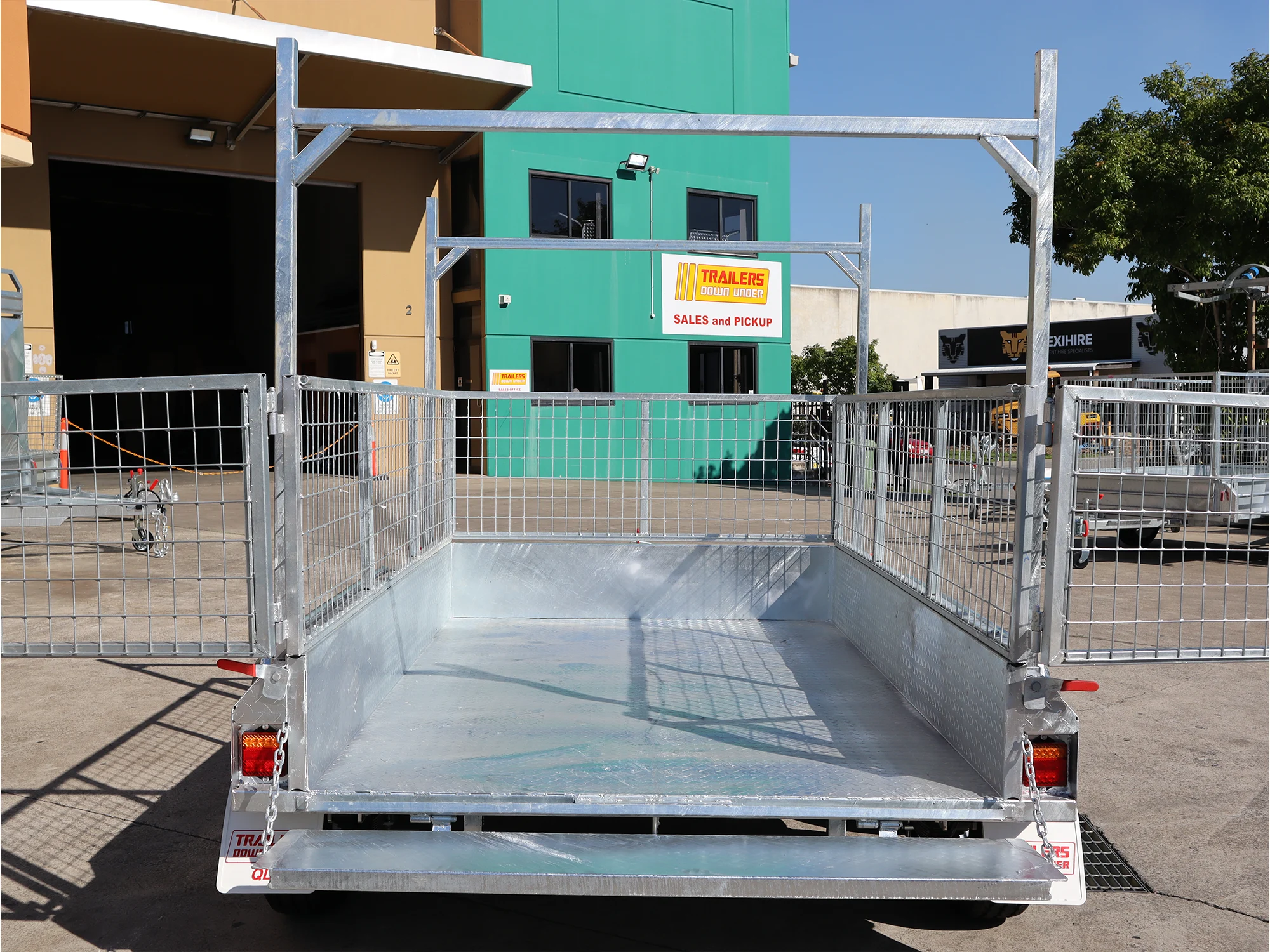 8x5 Galvanised Cage Trailer For Sale with 2ft Cage Racks and Ramps — image 8