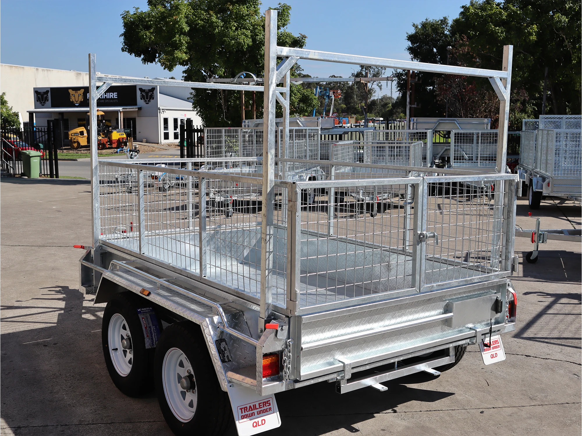 8x5 Galvanised Cage Trailer For Sale with 2ft Cage Racks and Ramps — image 9