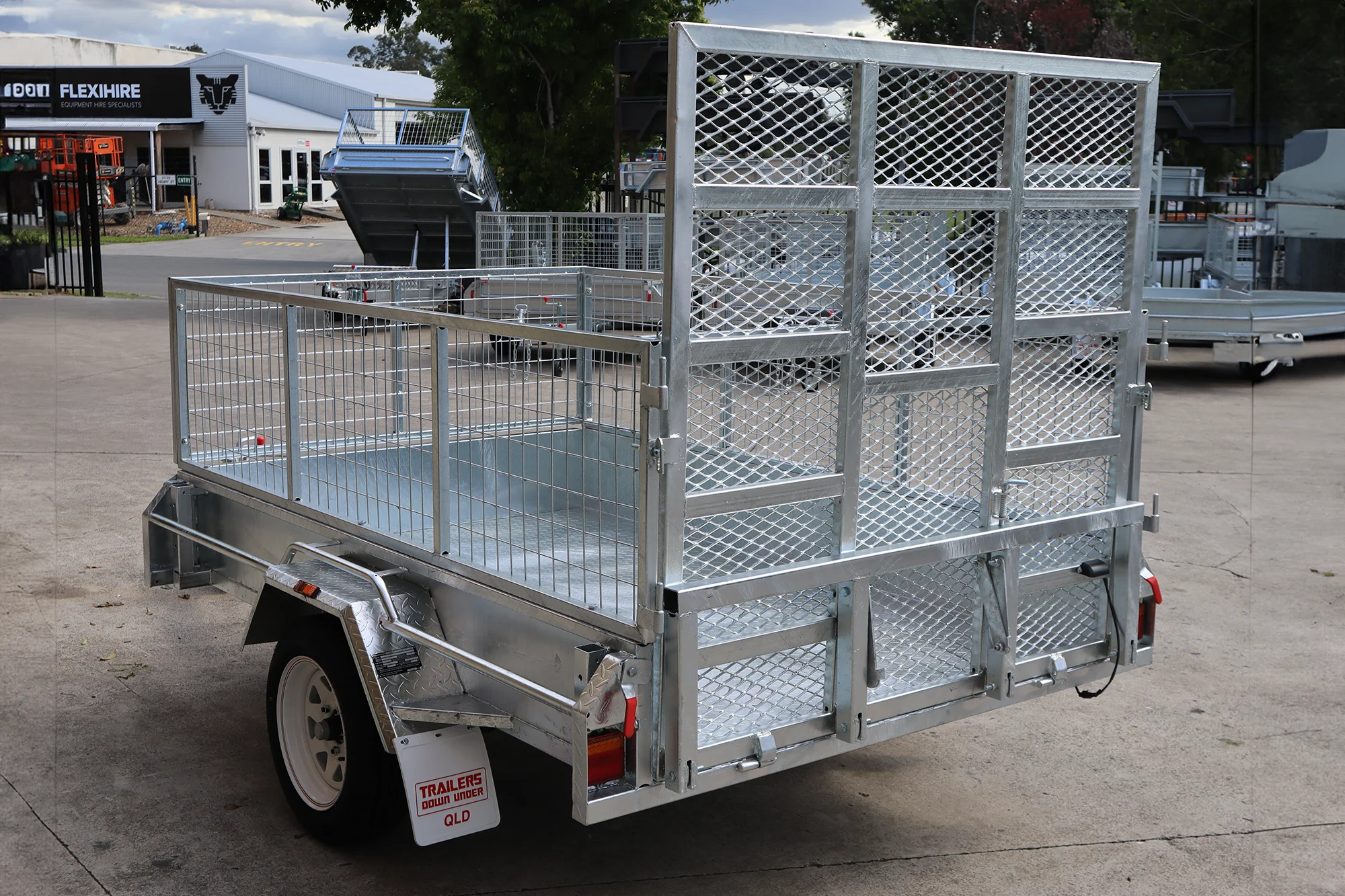 8x5 Galvanised 2ft Cage Trailer with 5ft Drop Down Ramp & Tilt Function for Sale Brisbane — image 11