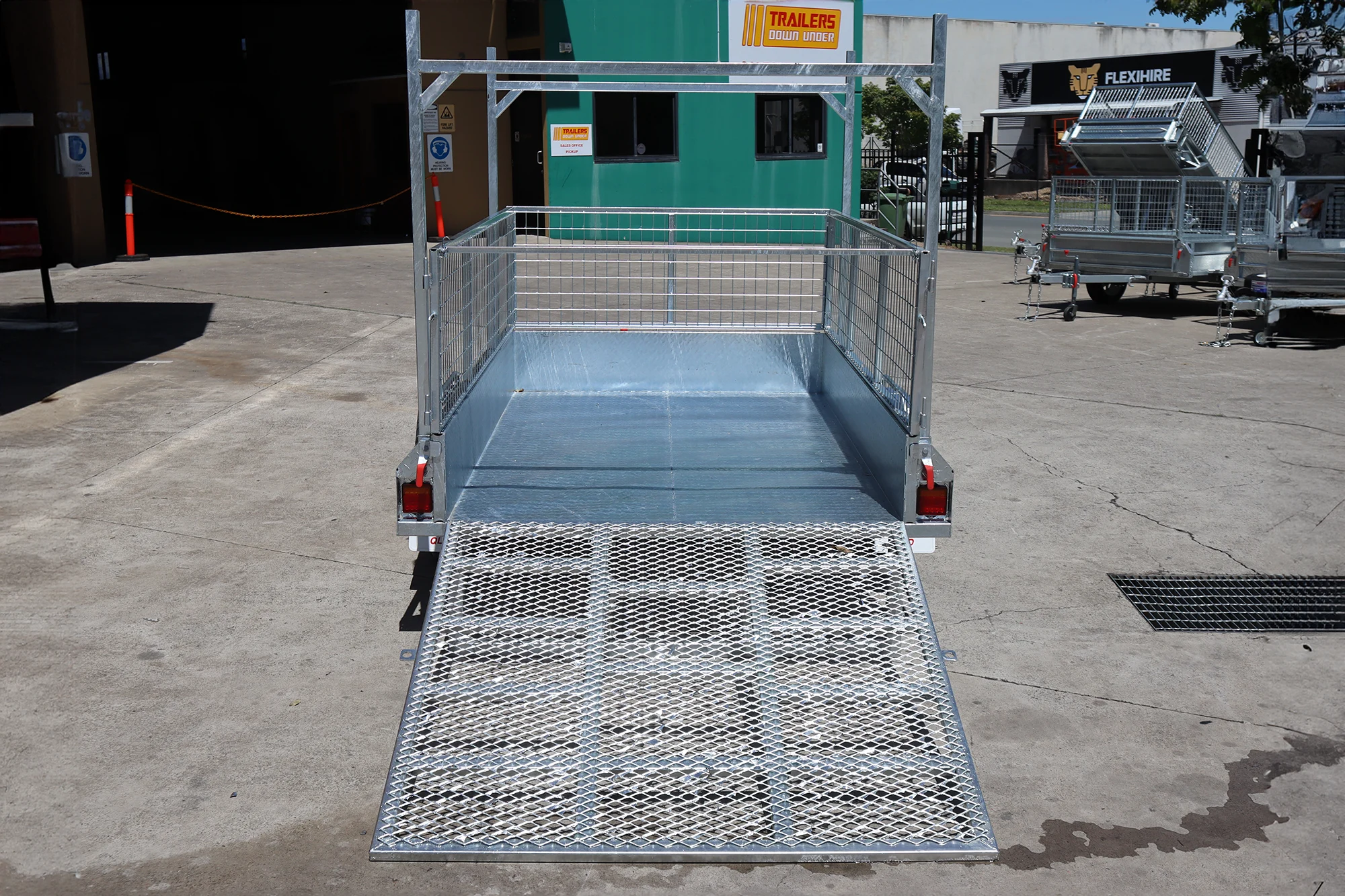 8x5 Galvanised 2ft Cage Trailer with 5ft Drop Down Ramp | Racks & Tilt Function | Trailer for Sale Brisbane — image 3