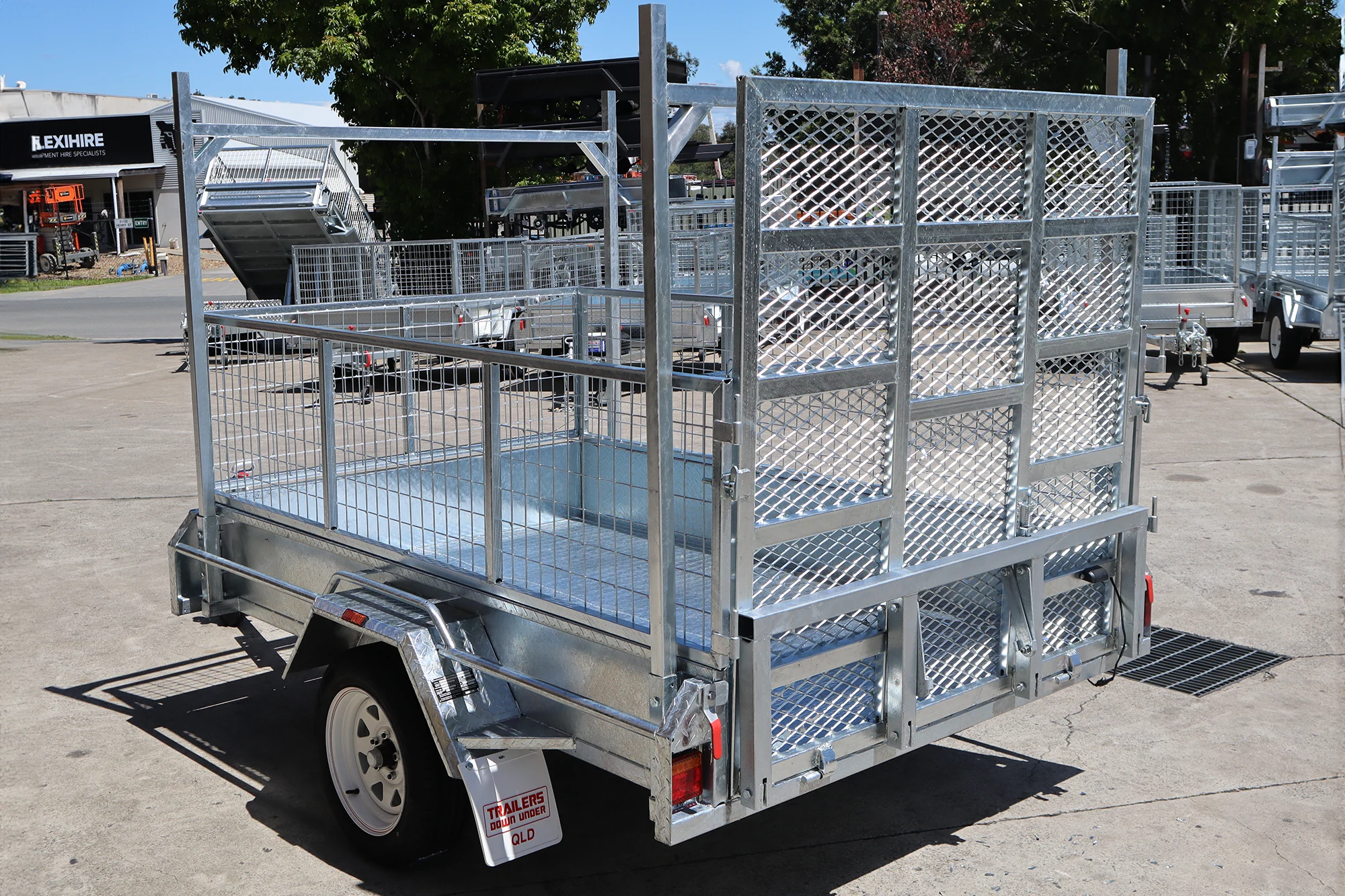 8x5 Galvanised 2ft Cage Trailer with 5ft Drop Down Ramp | Racks & Tilt Function | Trailer for Sale Brisbane — image 5
