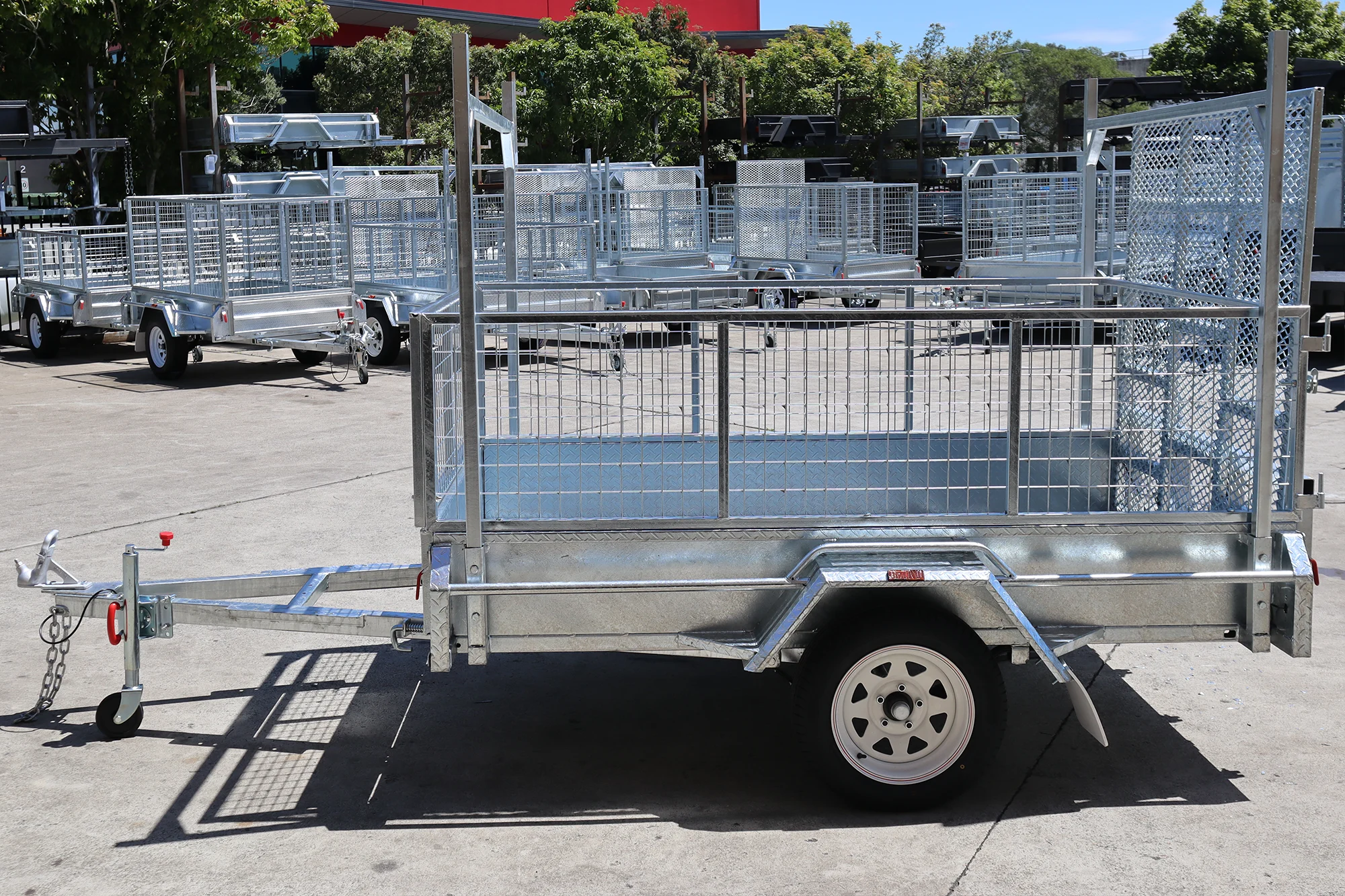 8x5 Galvanised 2ft Cage Trailer with 5ft Drop Down Ramp | Racks & Tilt Function | Trailer for Sale Brisbane — image 10