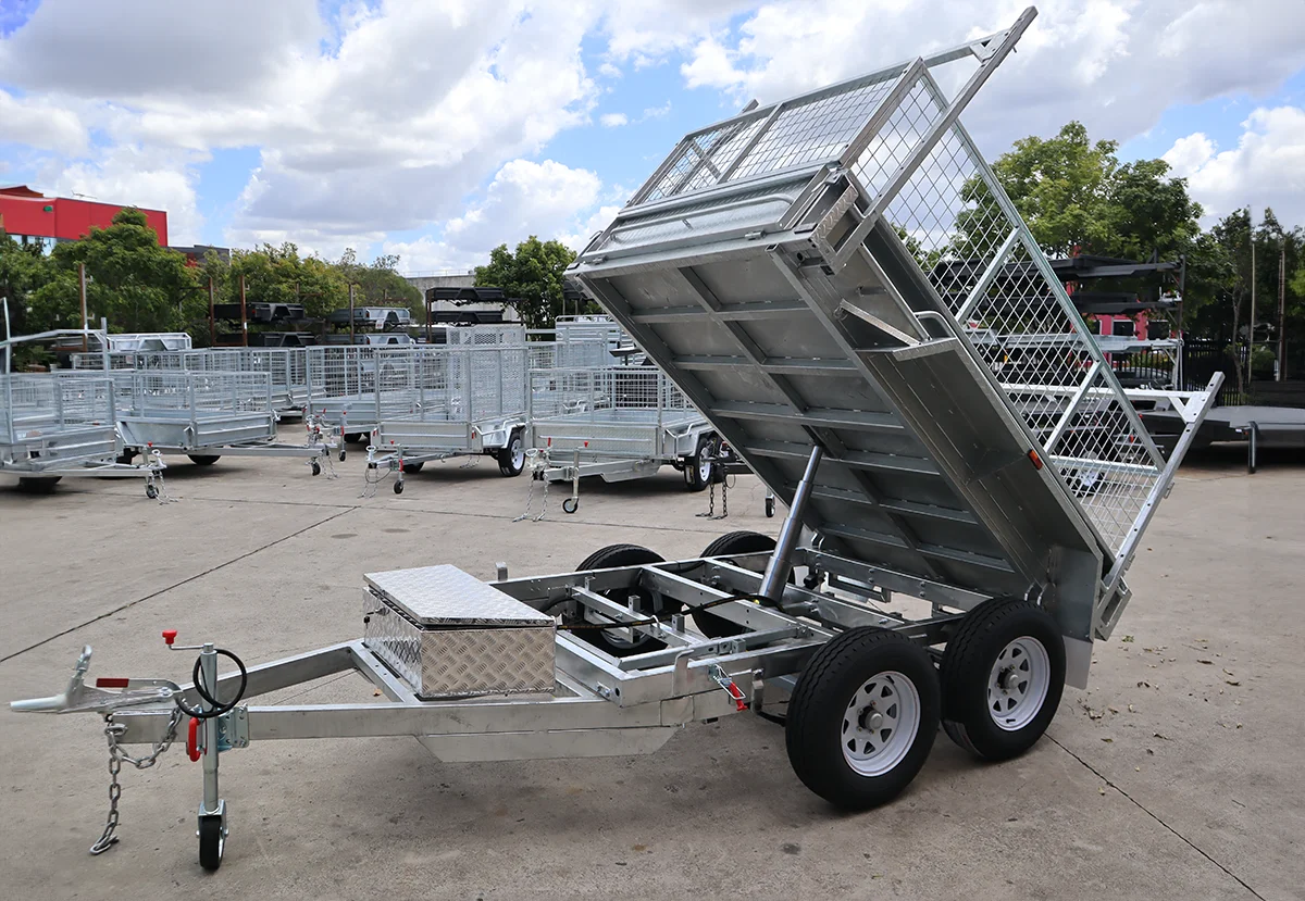 8x5 Galvanised Hydraulic Tipper Trailer 2ft Cage and Racks | 3.5 Tonne | Rocker Roller Suspension