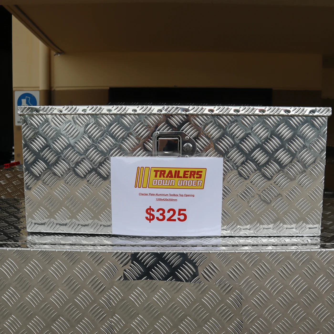 Aluminium Checkerplate Tapered Top Opening Toolbox for Sale Brisbane