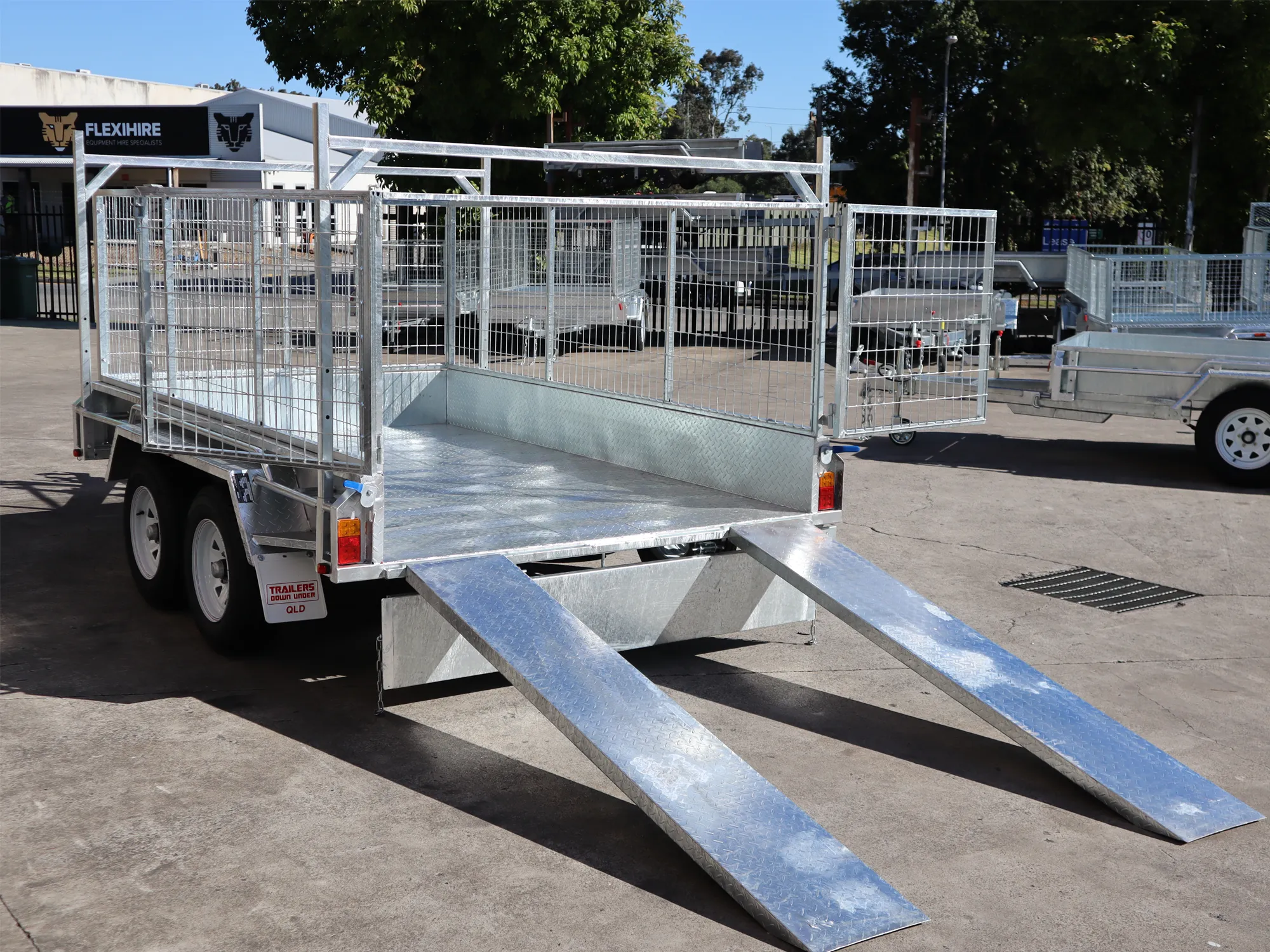 10x6 Galvanised Cage Trailer For Sale with 3ft Cage, Racks, Ramps on Special