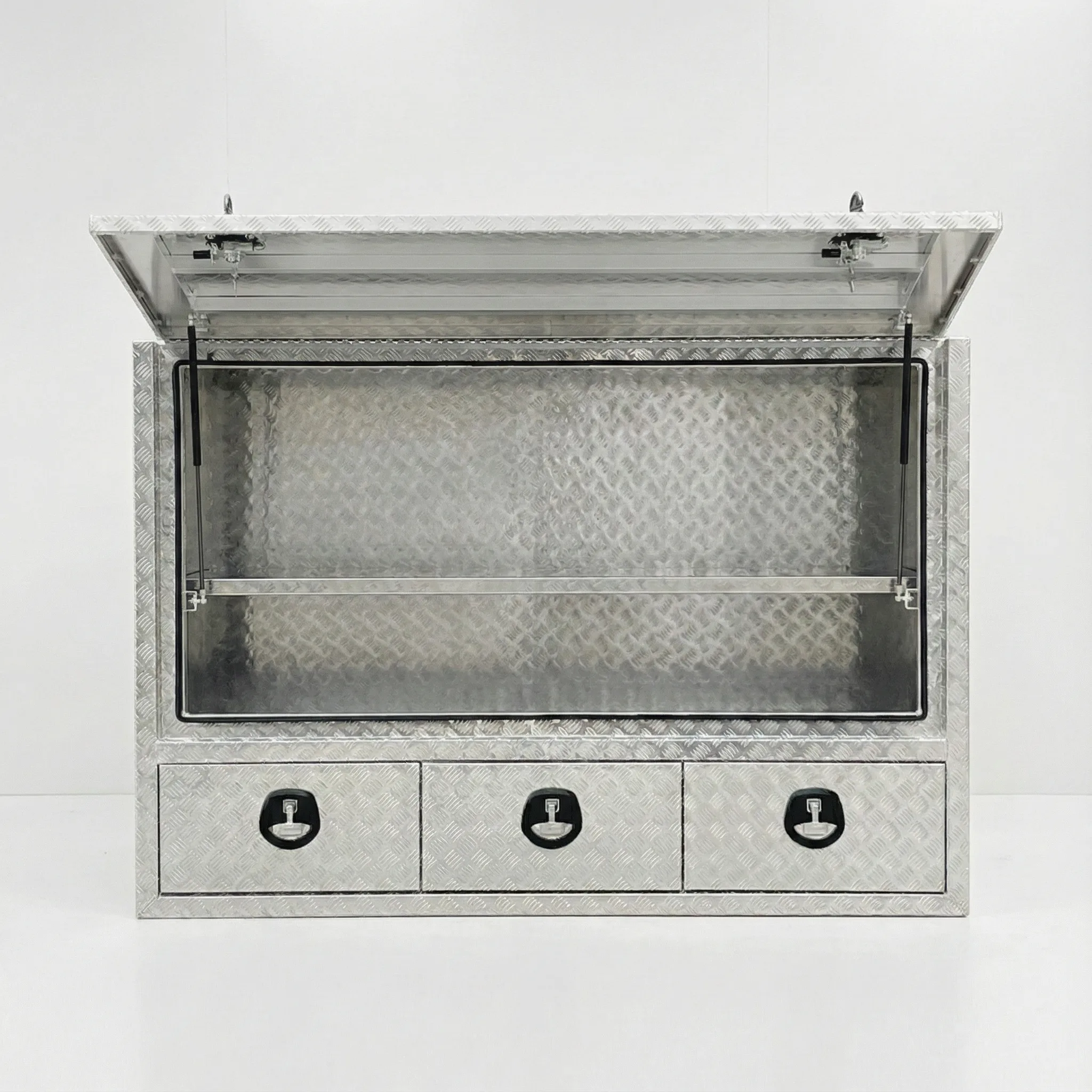 Heavy-Duty 3-Drawer Aluminium Side Box with Adjustable Shelves – Brisbane