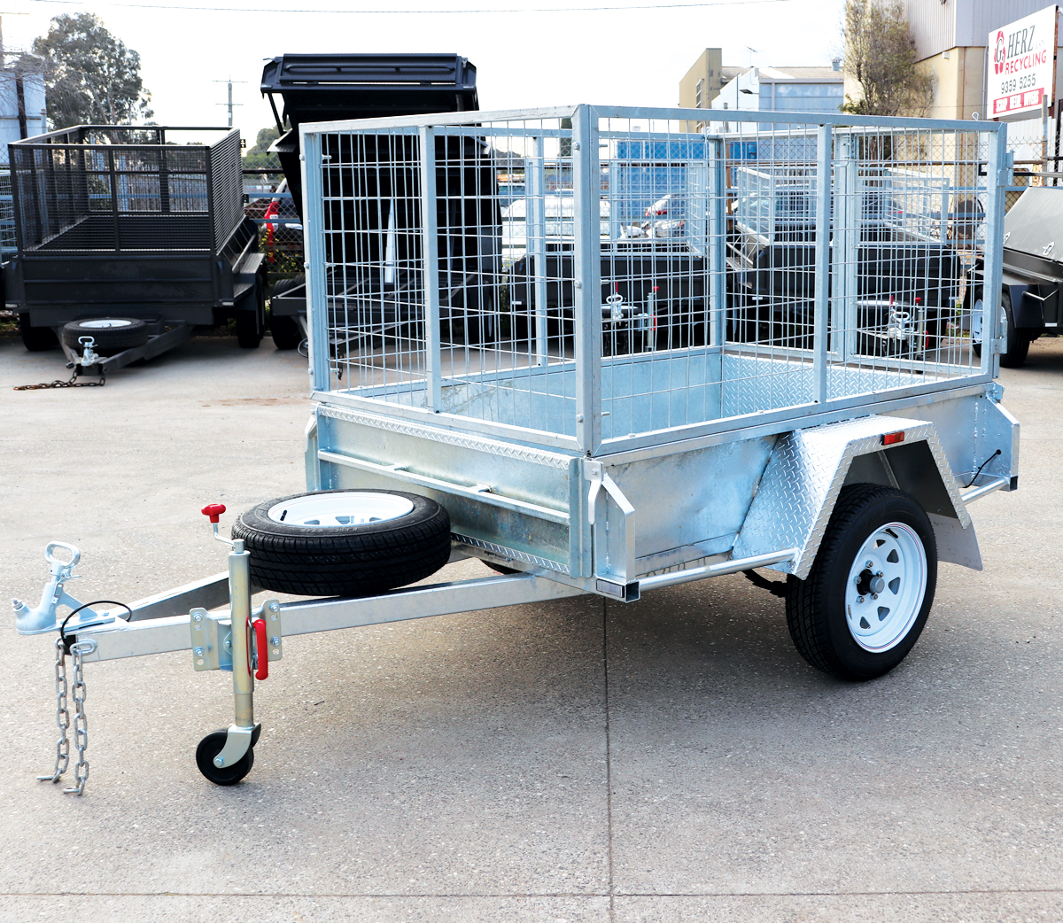 7x4 Single Axle Aussi Galvanised 900mm(3ft) Cage Trailer For Sale - Brisbane — image 3