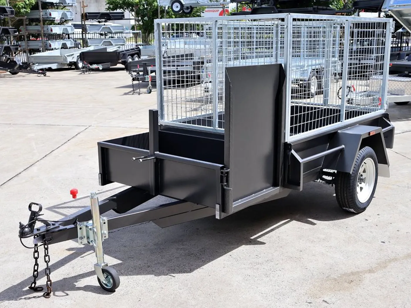 6x4 Basic Gardening Trailer with Open Mower Box for Sale