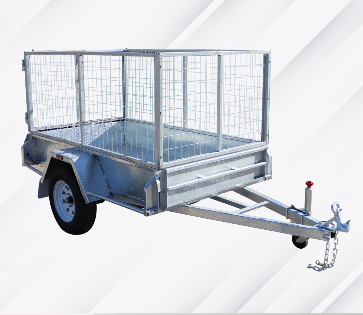 6x4 Single Axle Aussi Galvanised 900mm(3ft) Cage Trailer For Sale - Brisbane