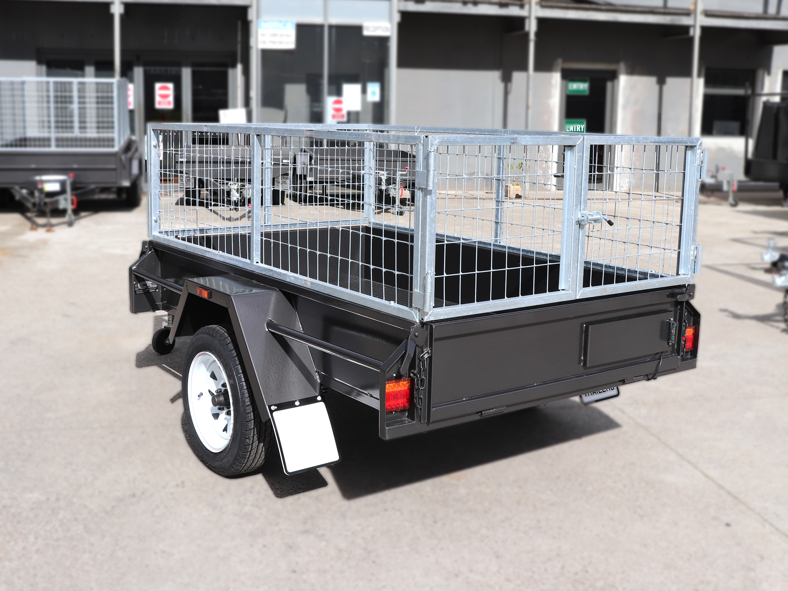 7x4 Single Axle Commerical Heavy Duty Box Trailer For Sale | 2ft Galvanised Cage