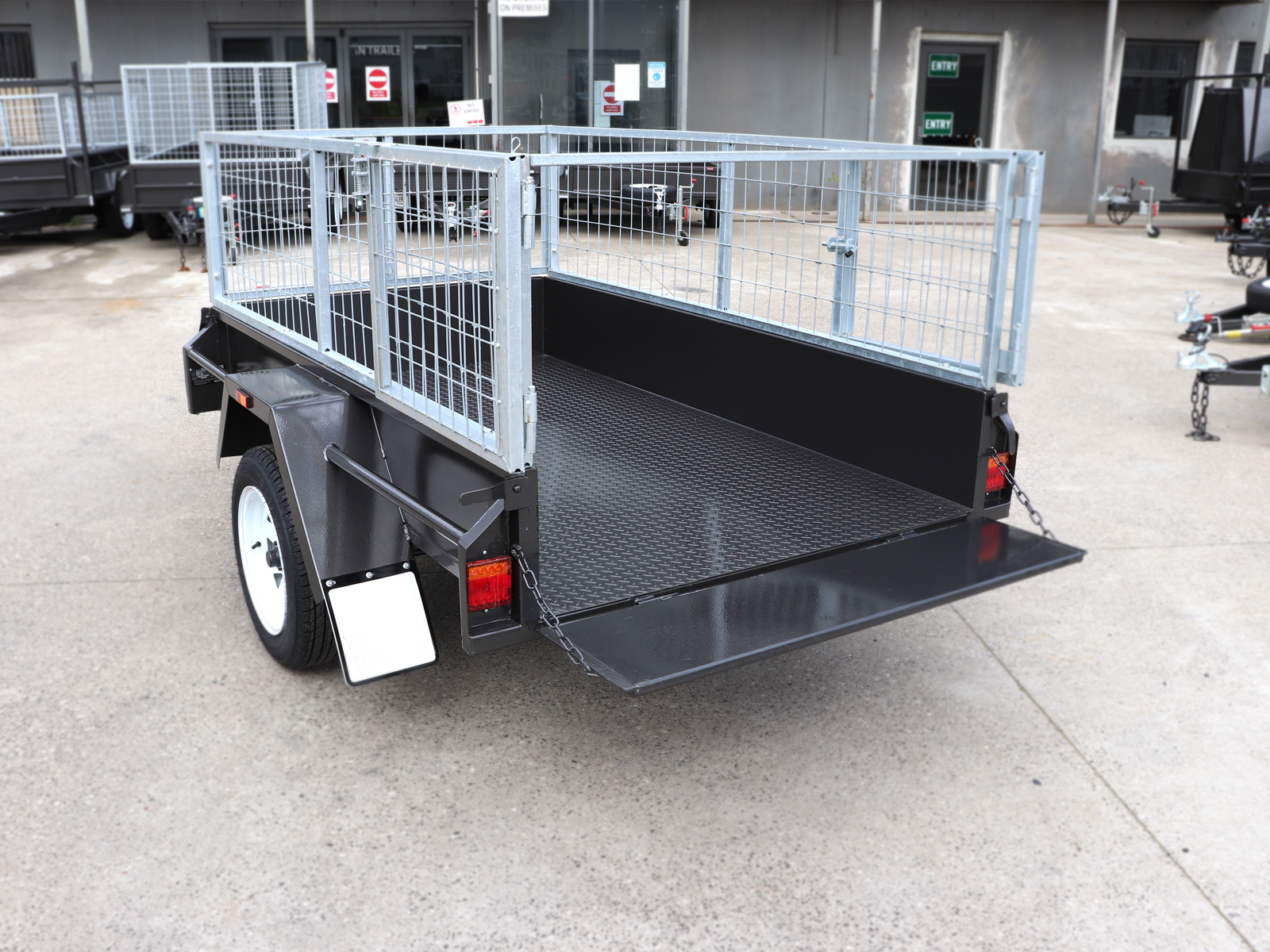 6x4 Single Axle Commerical Heavy Duty Box Trailer For Sale | 2ft Galvanised Cage