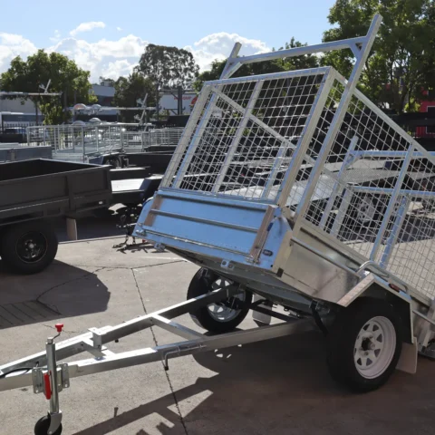 6x4 Galvanised 3ft Cage Trailer for Sale with Ladder Racks and Tilt Function — image 11