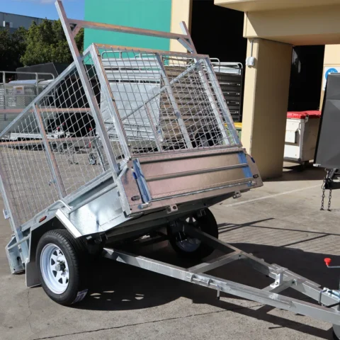 6x4 Galvanised 3ft Cage Trailer for Sale with Ladder Racks and Tilt Function — image 12