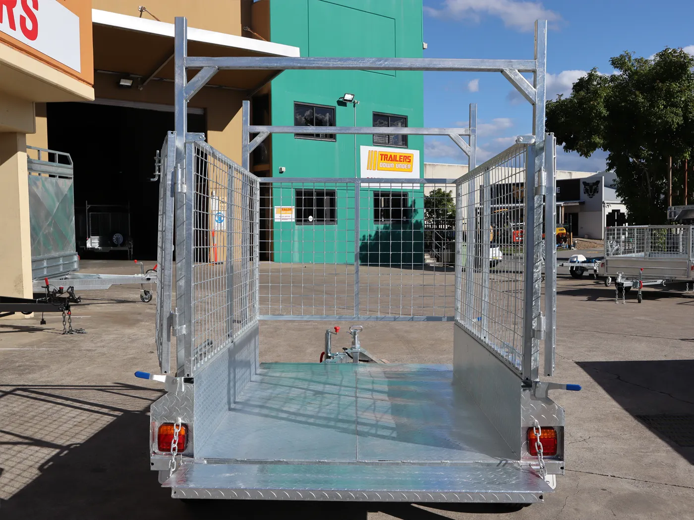 6x4 Galvanised 3ft Cage Trailer for Sale with Ladder Racks and Tilt Function — image 8