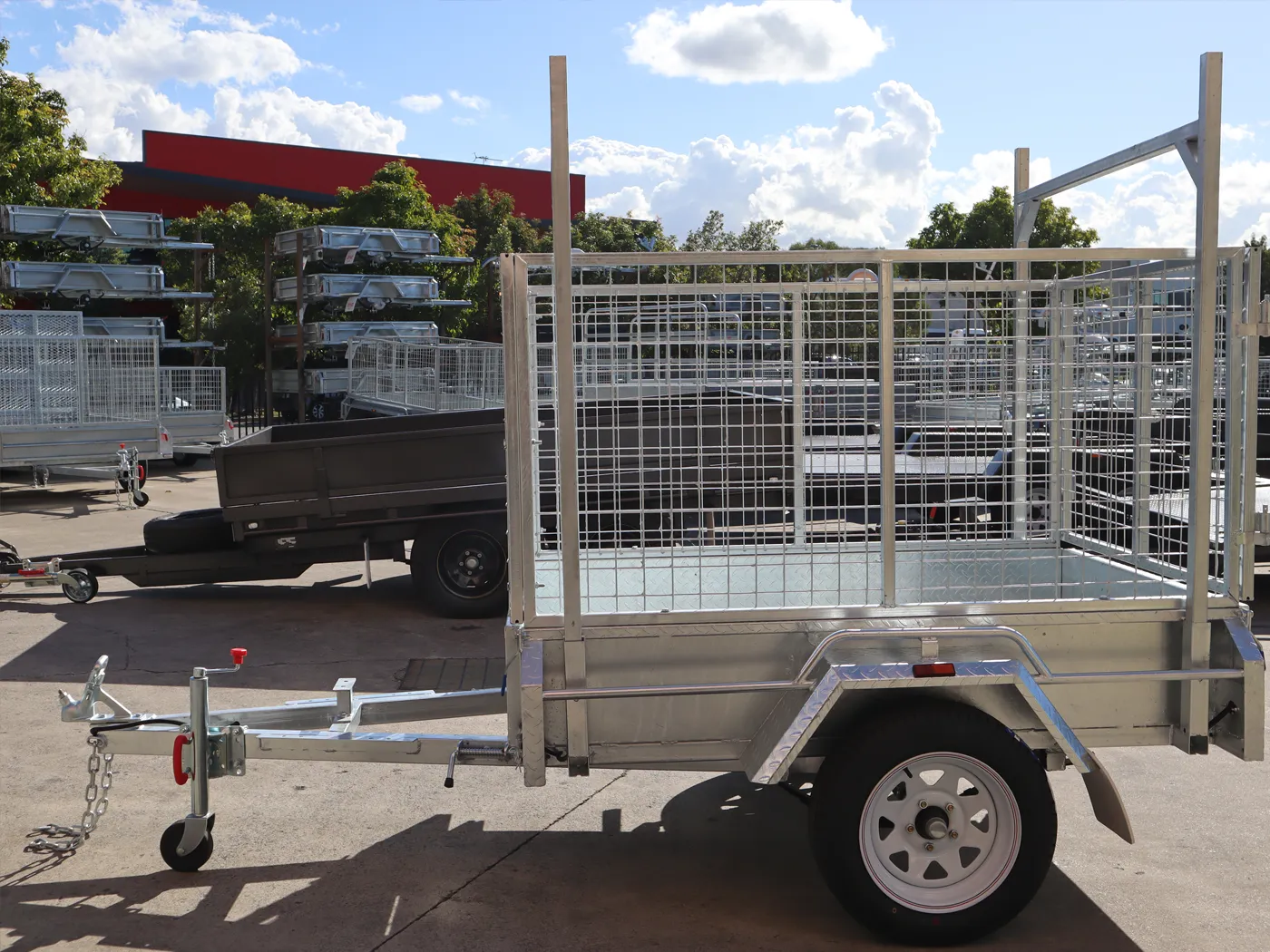 6x4 Galvanised 3ft Cage Trailer for Sale with Ladder Racks and Tilt Function — image 9