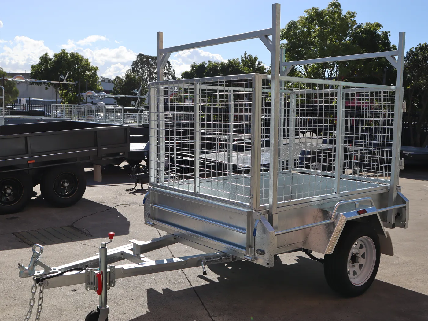 6x4 Galvanised 3ft Cage Trailer for Sale with Ladder Racks and Tilt Function — image 10