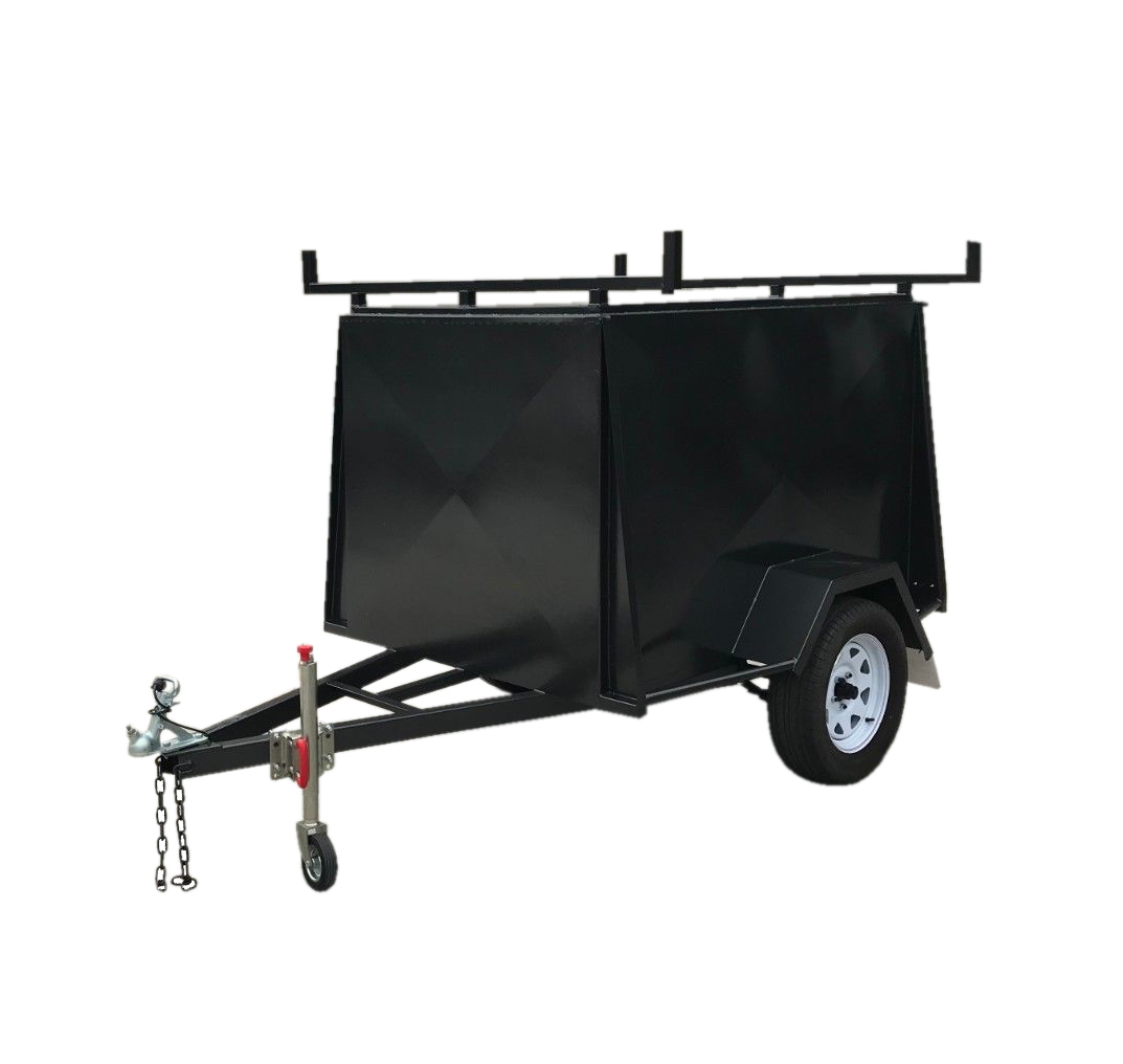 6x4 Heavy Duty Single Axle Fully Enclosed Van Trailer With Racks For Sale