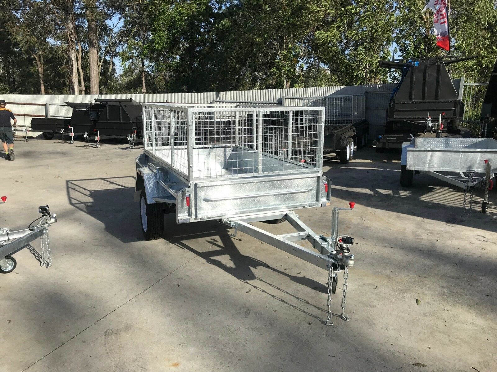 7x4 Heavy Duty Single Axle Galvanised Trailer with 3 Ft Cage for Sale in Brisbane — image 2