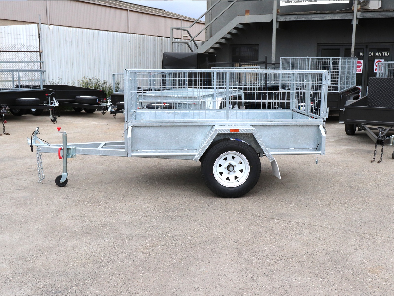 7x4 Single Axle Aussi Galvanised 600mm(2ft) Cage Trailer For Sale - Brisbane — image 3