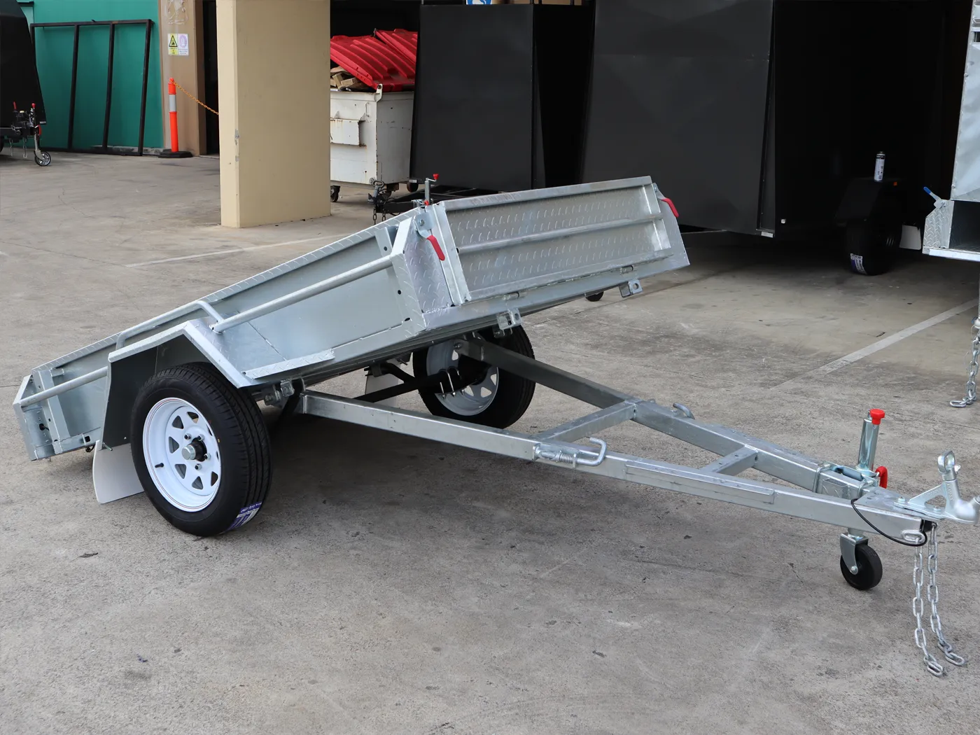 7x4 Galvanised Trailer with Tilt Function Single Axle Galvanised Box Trailer For Sale - Brisbane — image 3