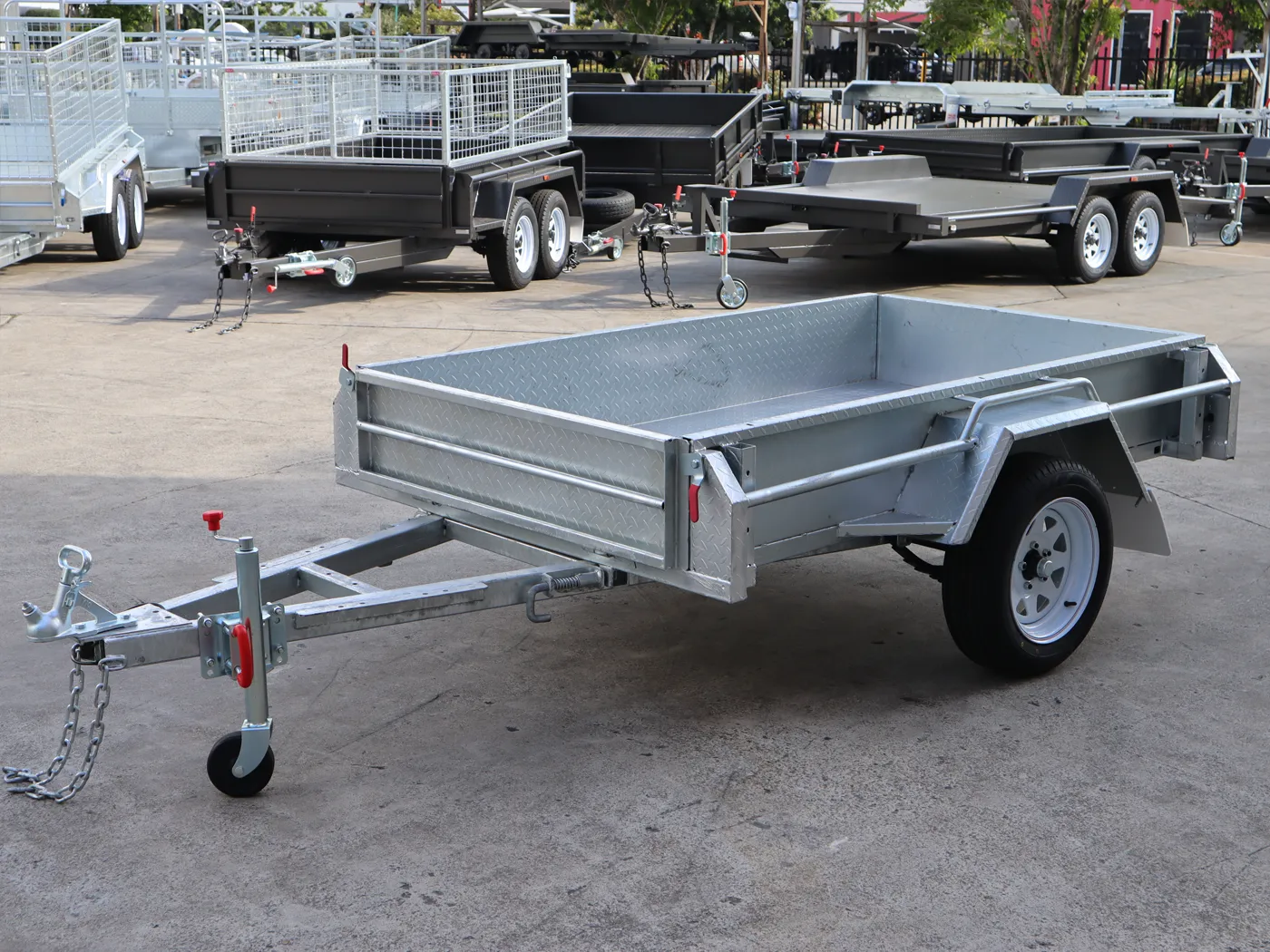 7x4 Galvanised Trailer with Tilt Function Single Axle Galvanised Box Trailer For Sale - Brisbane