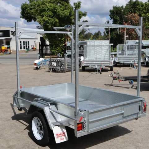 7x4 Galvanised Trailer with Tilt Function | Ladder Racks | Single Axle Galvanised Box Trailer For Sale - Brisbane — image 3