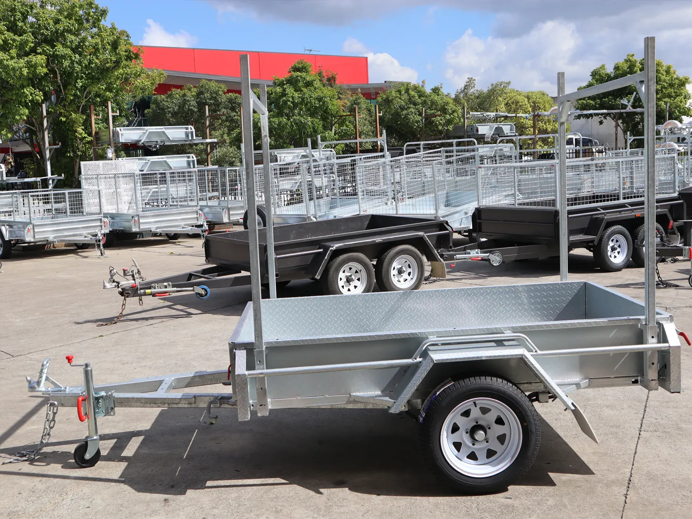 7x4 Galvanised Trailer with Tilt Function | Ladder Racks | Single Axle Galvanised Box Trailer For Sale - Brisbane — image 4