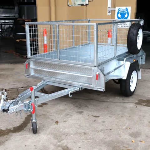 7x4 Heavy Duty Single Axle Galvanised Box Trailer with 2 Ft Cage for Sale in Brisbane — image 2
